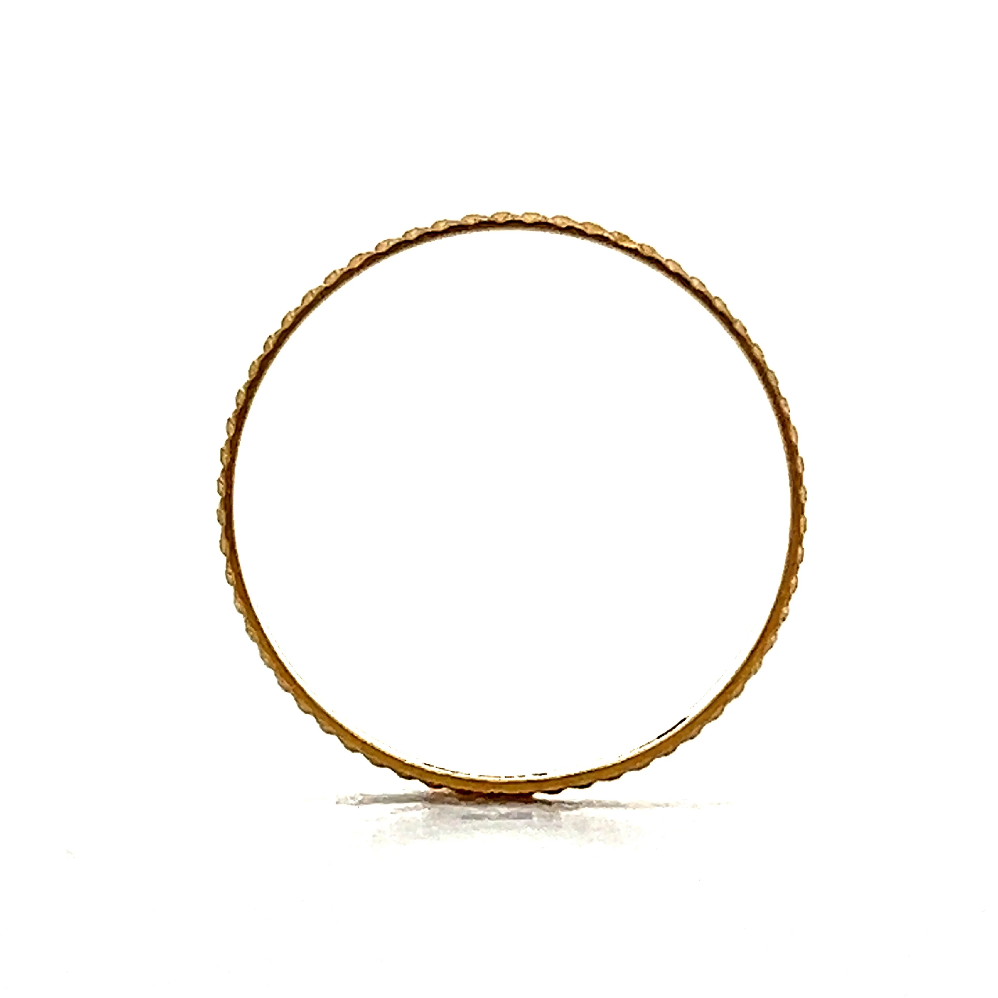 Simple Textured Stacking Band in 18k Yellow Gold - Image 4