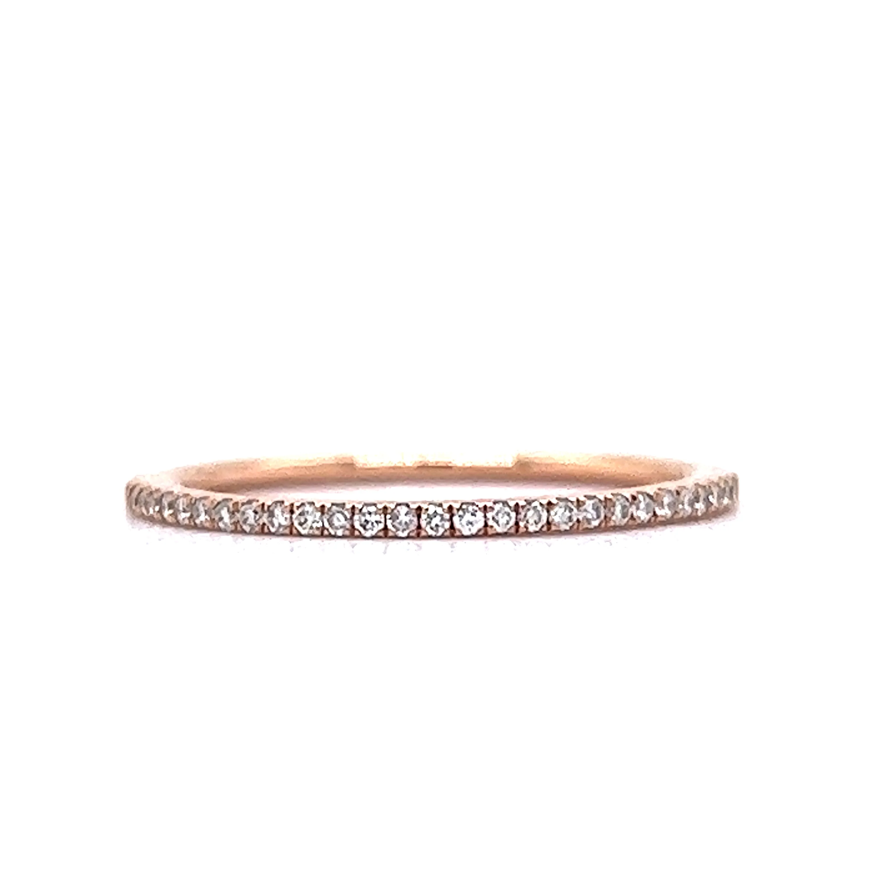 Simple Thin Diamond Wedding Band in 14k Rose Gold