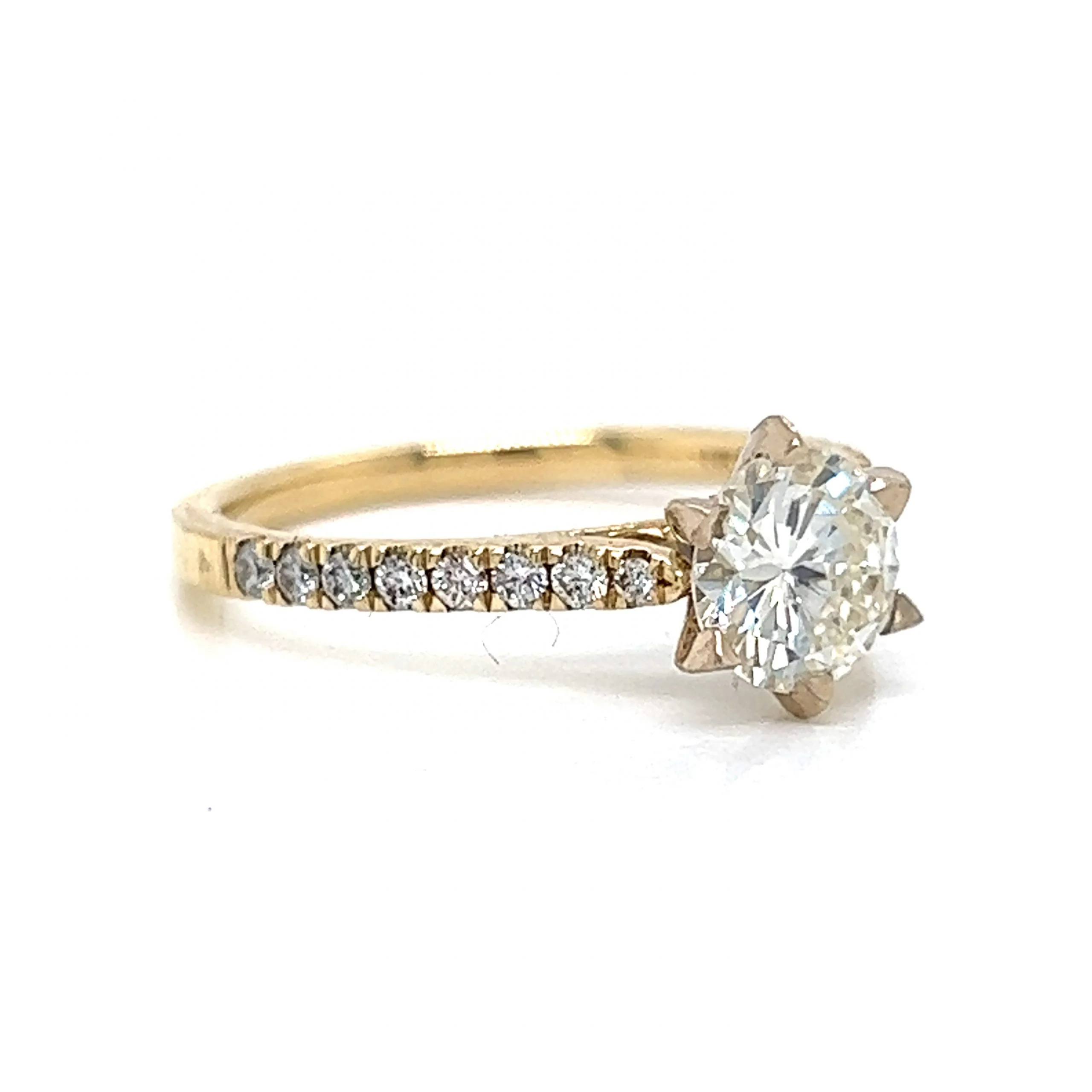 Six Prong Solitaire Diamond Engagement Ring in 14k Yellow Gold - Image 3