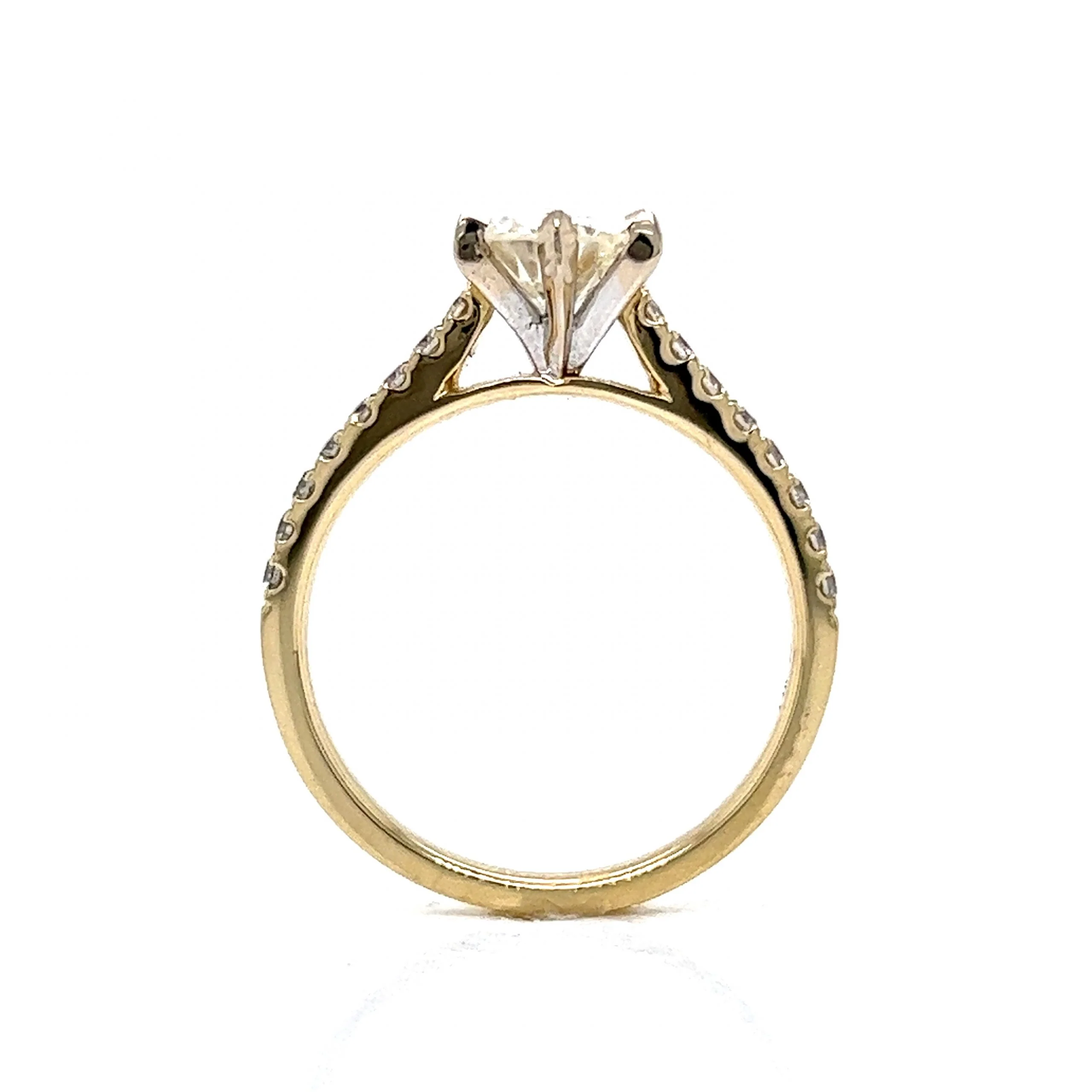 Six Prong Solitaire Diamond Engagement Ring in 14k Yellow Gold - Image 4