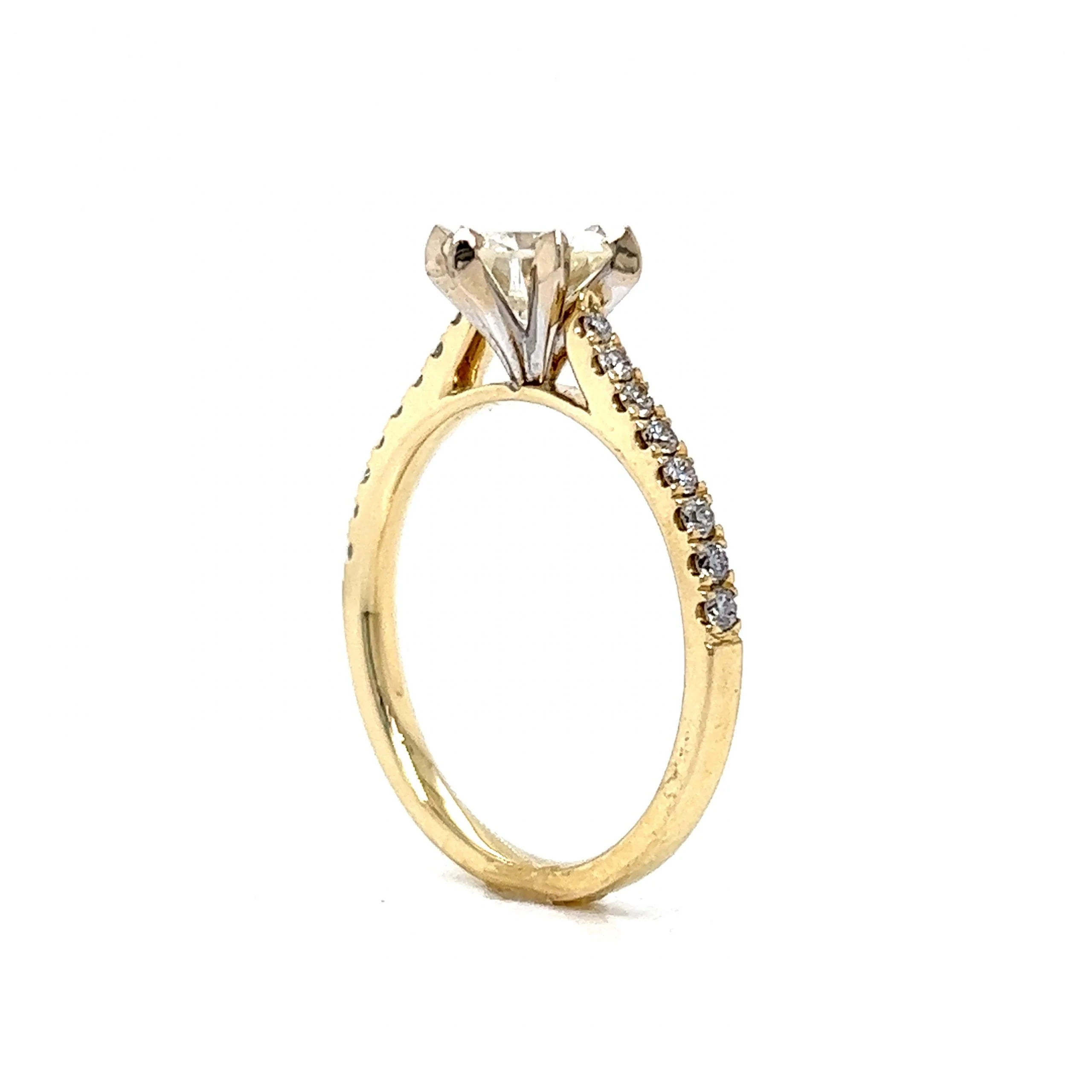 Six Prong Solitaire Diamond Engagement Ring in 14k Yellow Gold - Image 5
