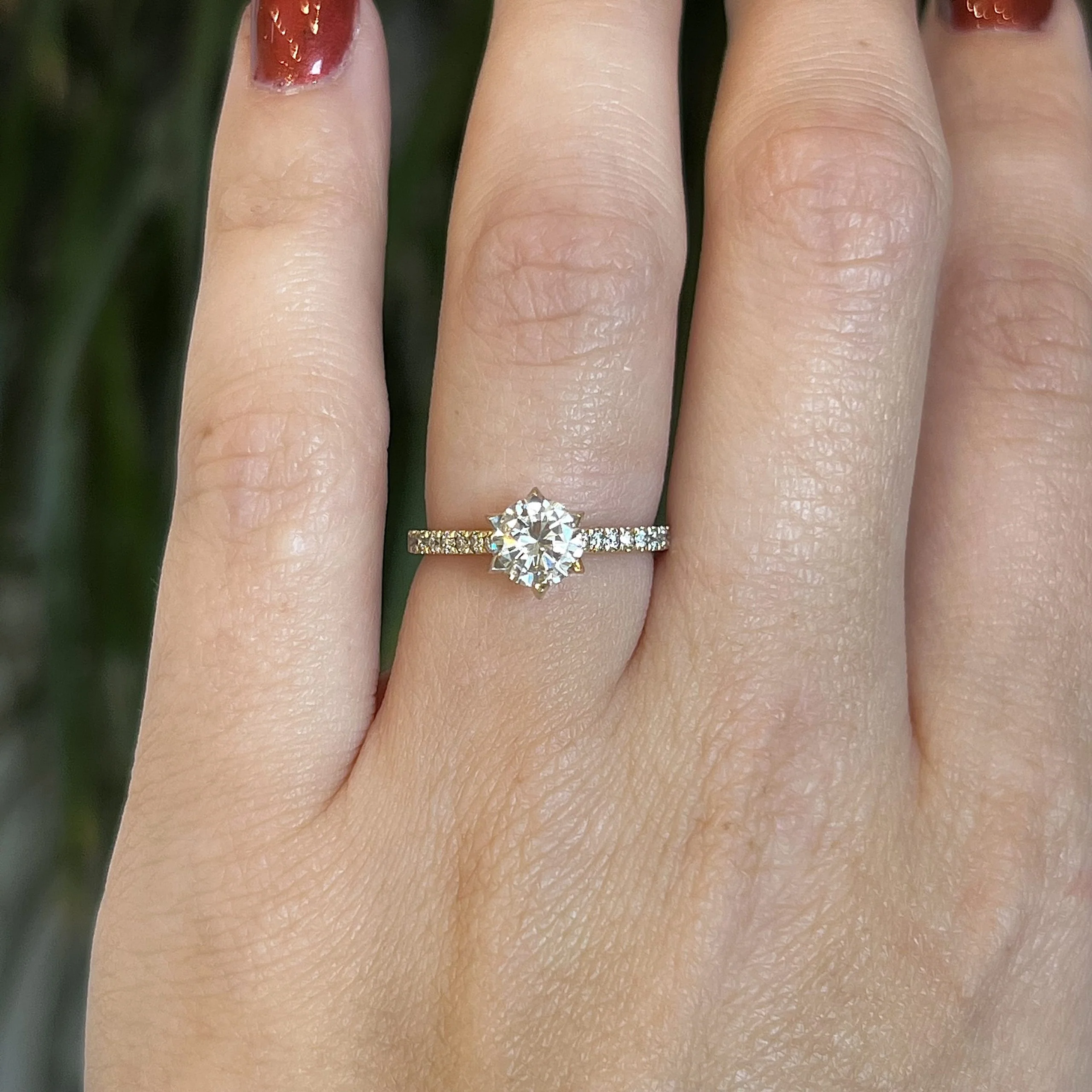 Six Prong Solitaire Diamond Engagement Ring in 14k Yellow Gold - Image 6