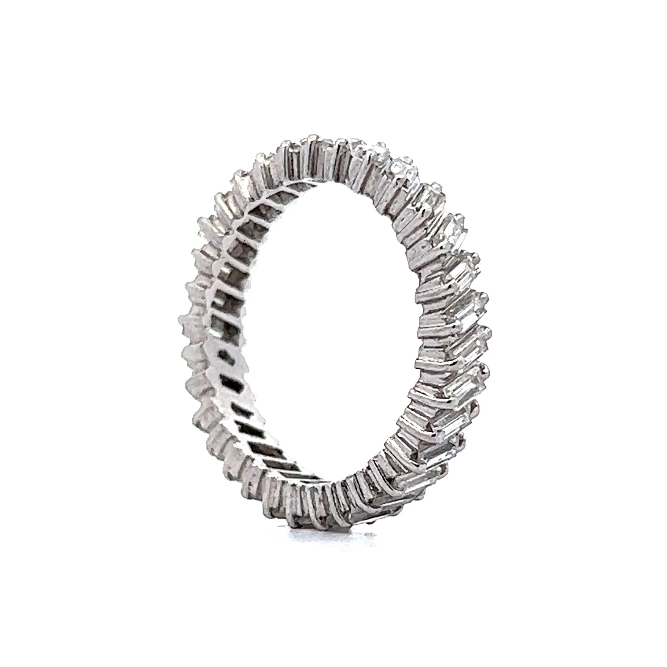 Slanted Baguette Diamond Eternity Band in Platinum - Image 5