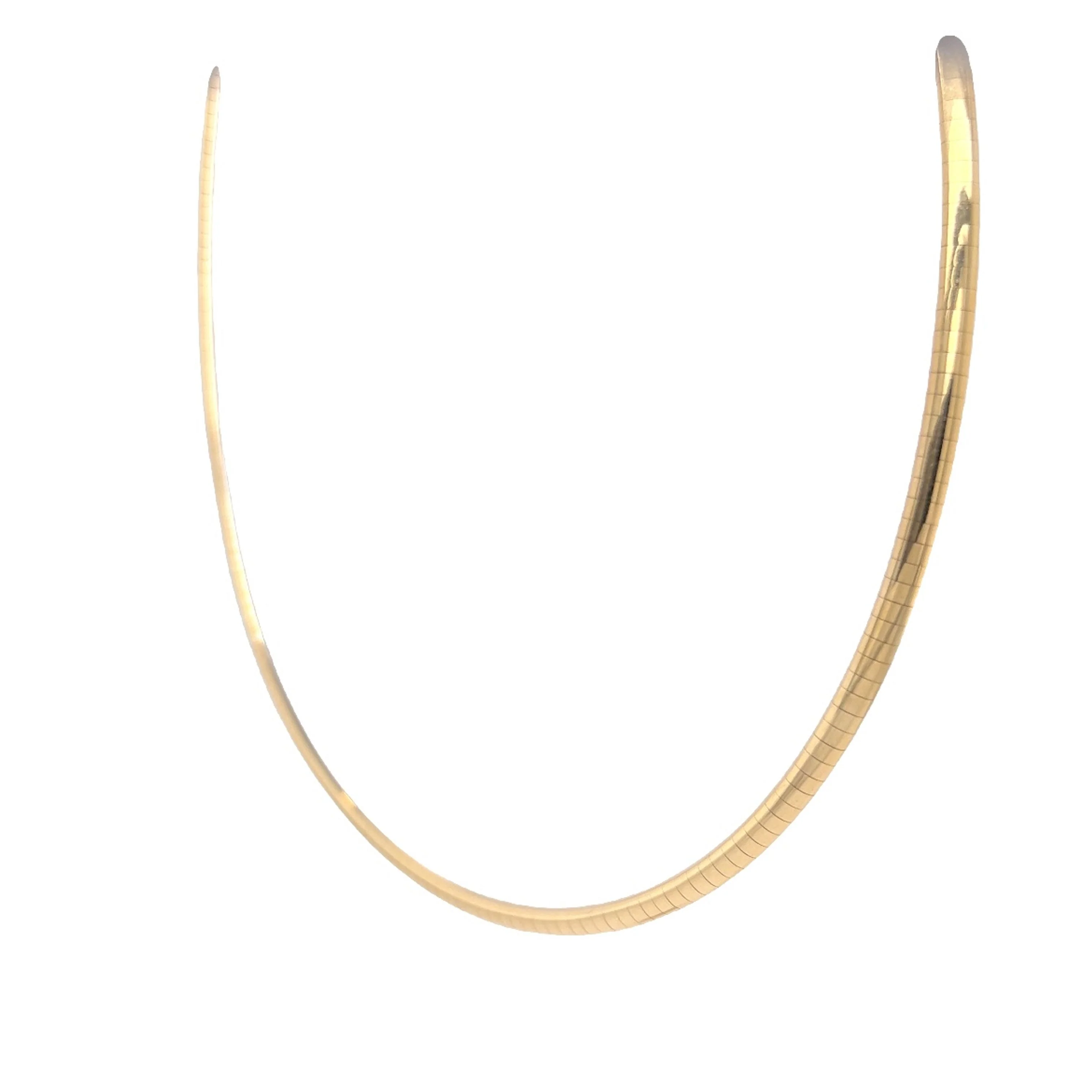 Smooth Yellow Gold Necklace 18 inches in 14k - Image 2