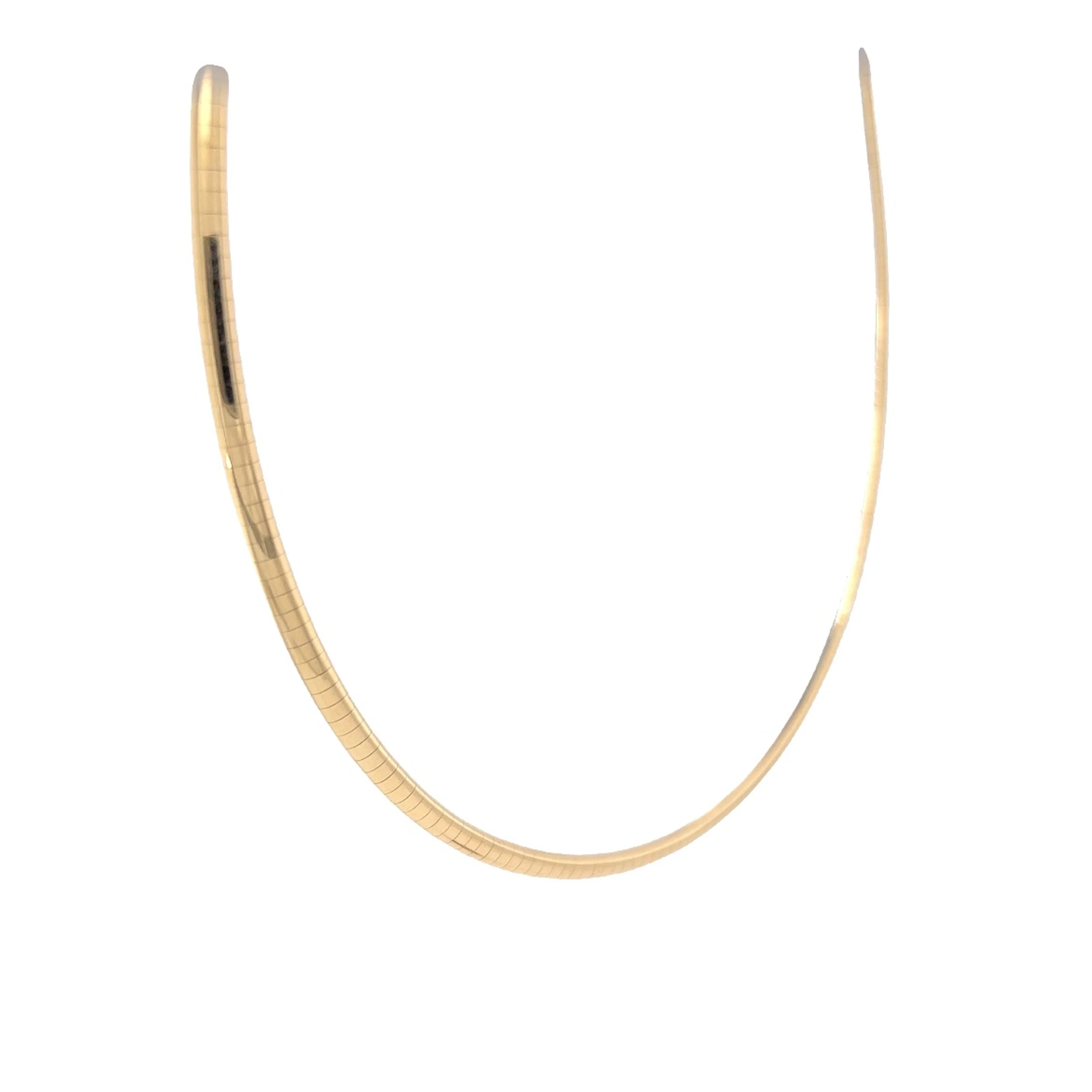 Smooth Yellow Gold Necklace 18 inches in 14k - Image 3