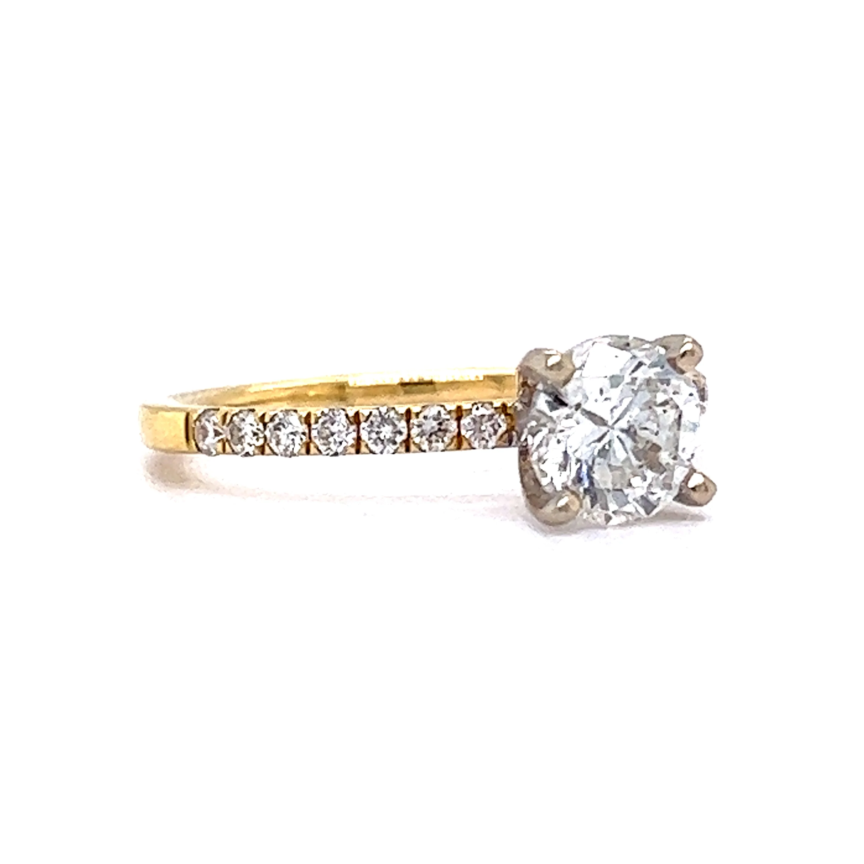 Solitaire 1 Carat Diamond Engagement Ring in 18k Yellow Gold - Image 3