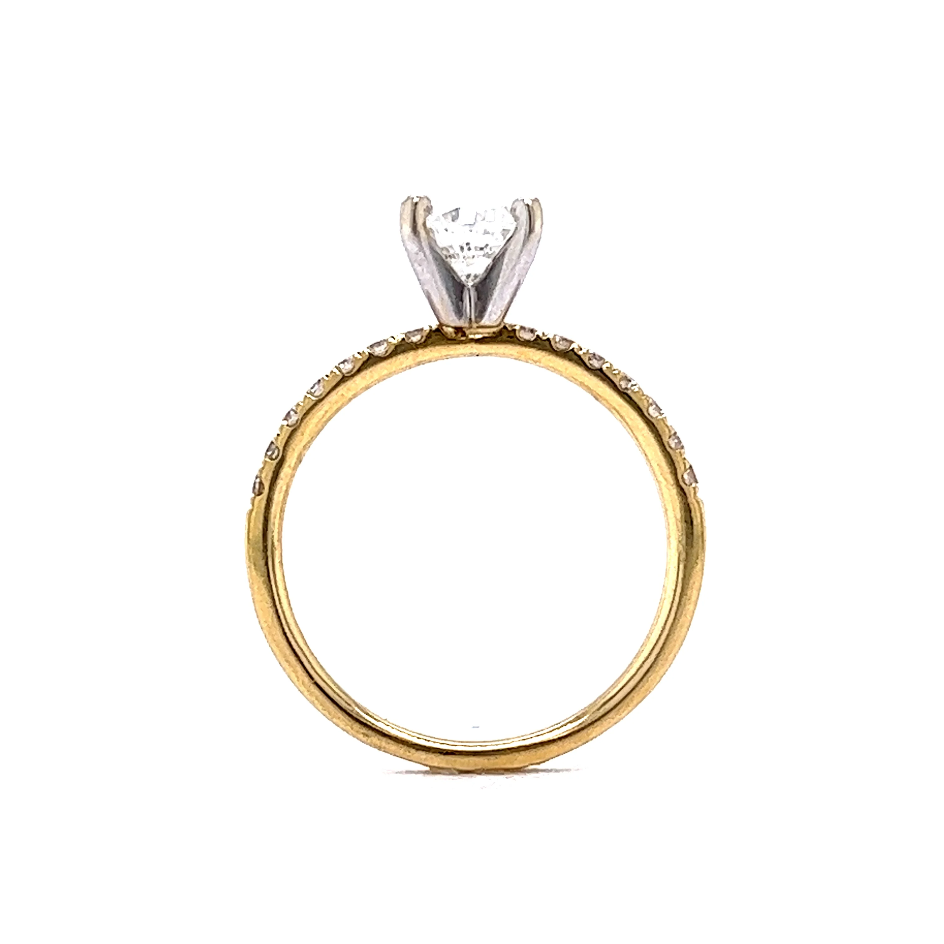 Solitaire 1 Carat Diamond Engagement Ring in 18k Yellow Gold - Image 4