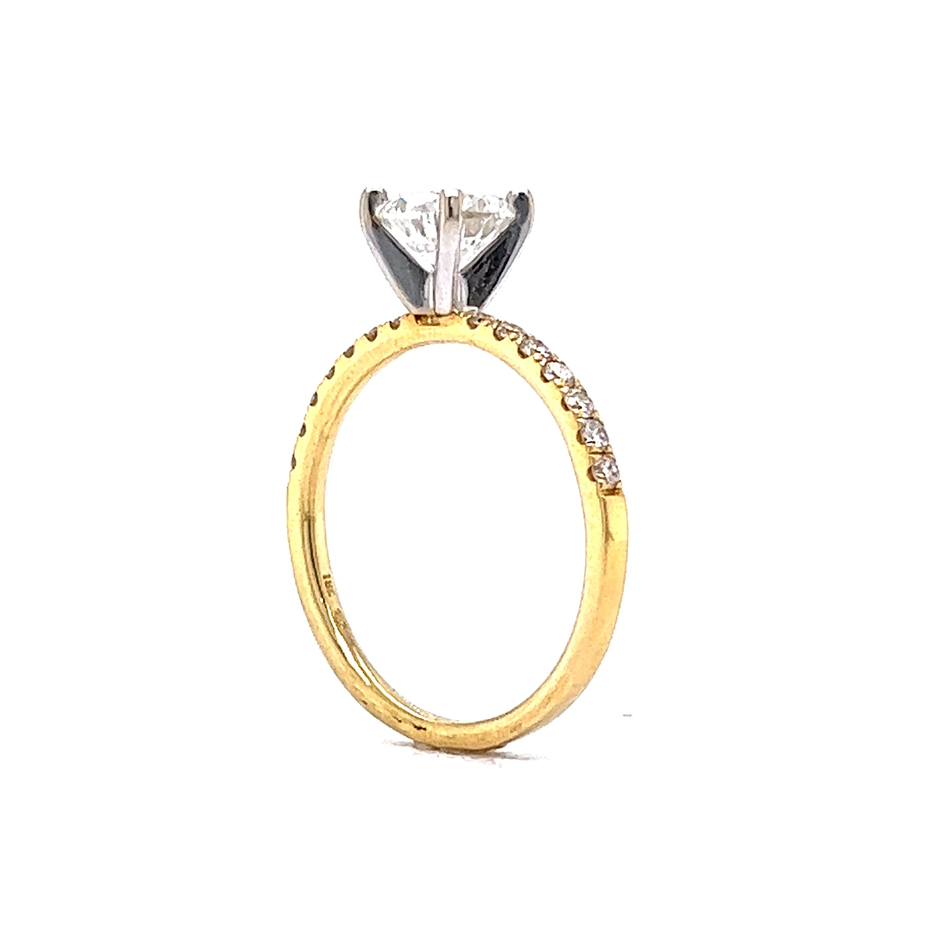 Solitaire 1 Carat Diamond Engagement Ring in 18k Yellow Gold - Image 5