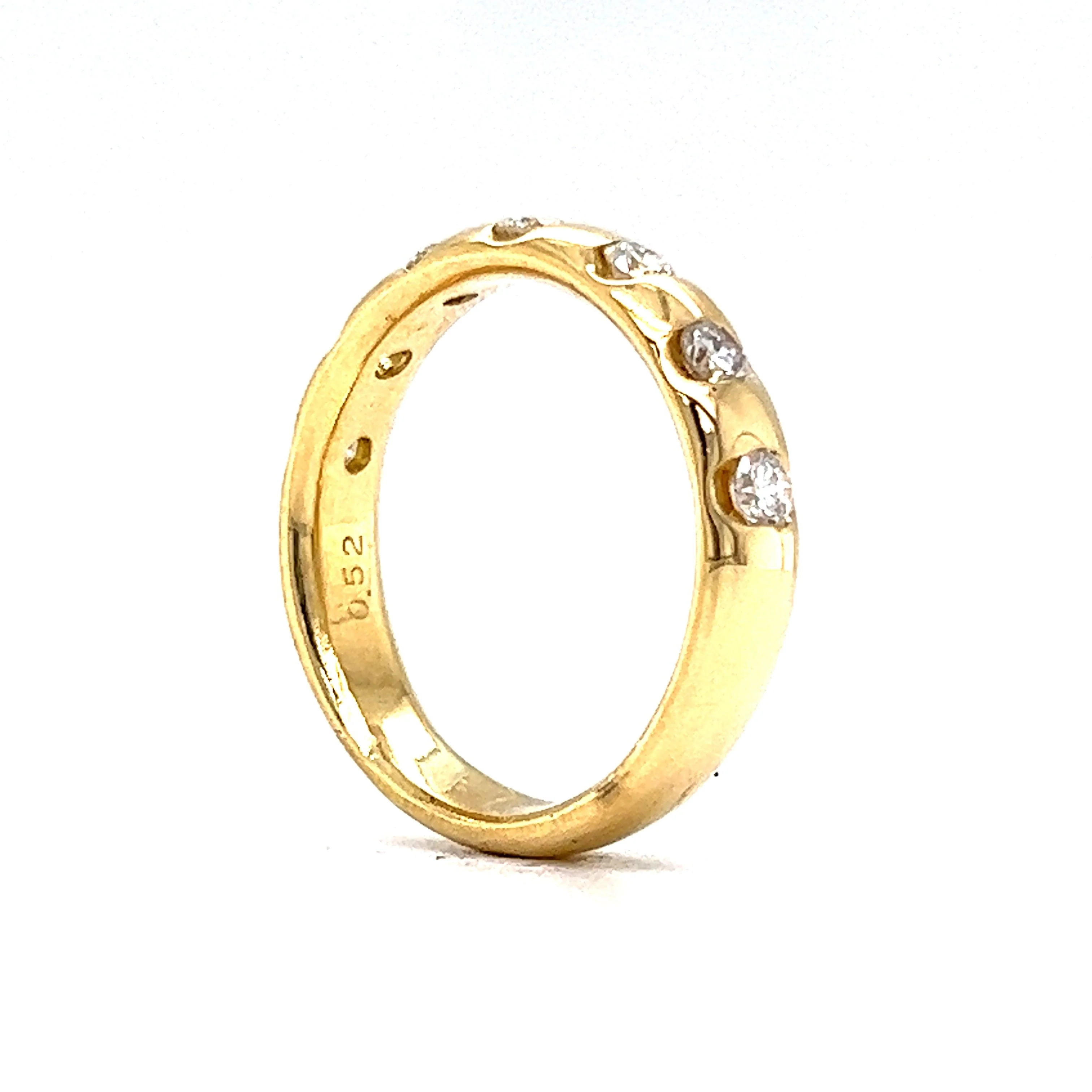 Spaced Out Flush Set Diamond Band in 18k Yellow Gold - Image 5