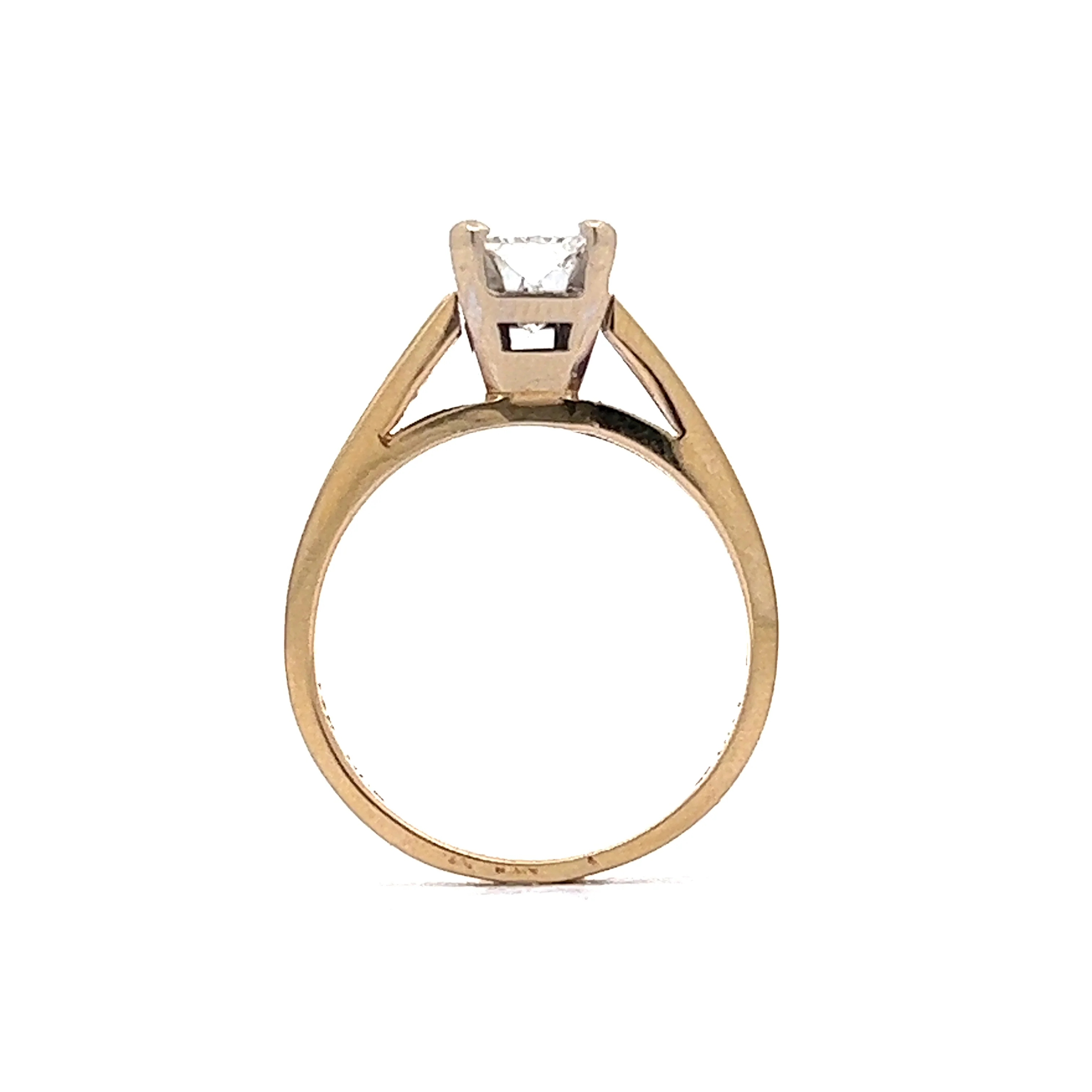Split Shank Princess Cut Diamond Engagement Ring in 14k Yellow Gold - Image 4