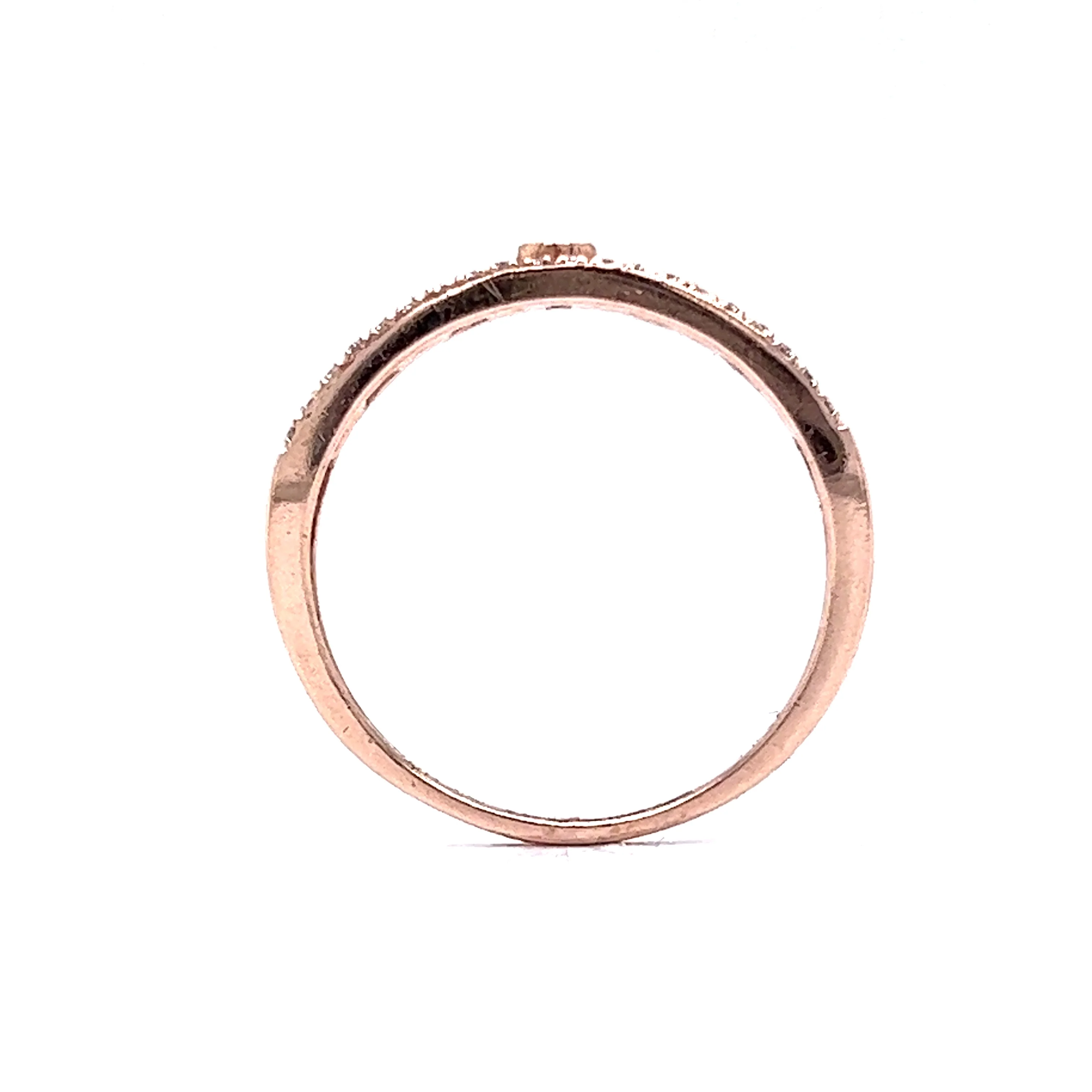 Stacked Diamond Chain Ring in 14k Rose Gold - Image 4