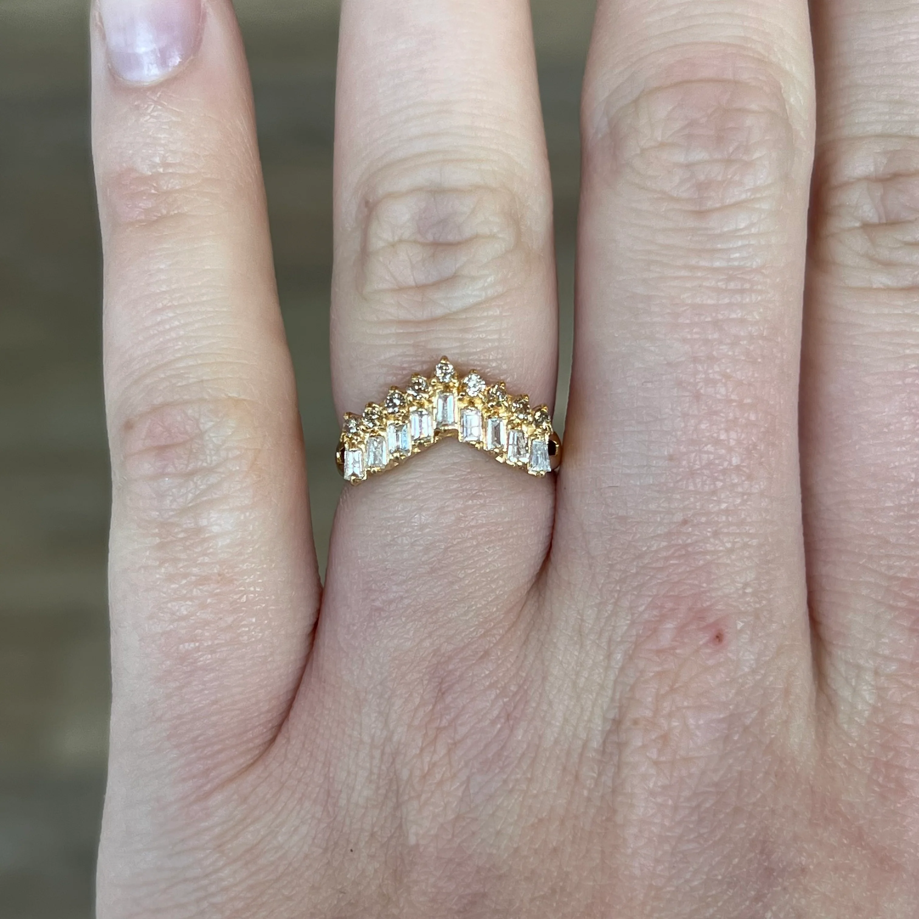 Stacked Diamond Tiara Band in 18k Yellow Gold - Image 6