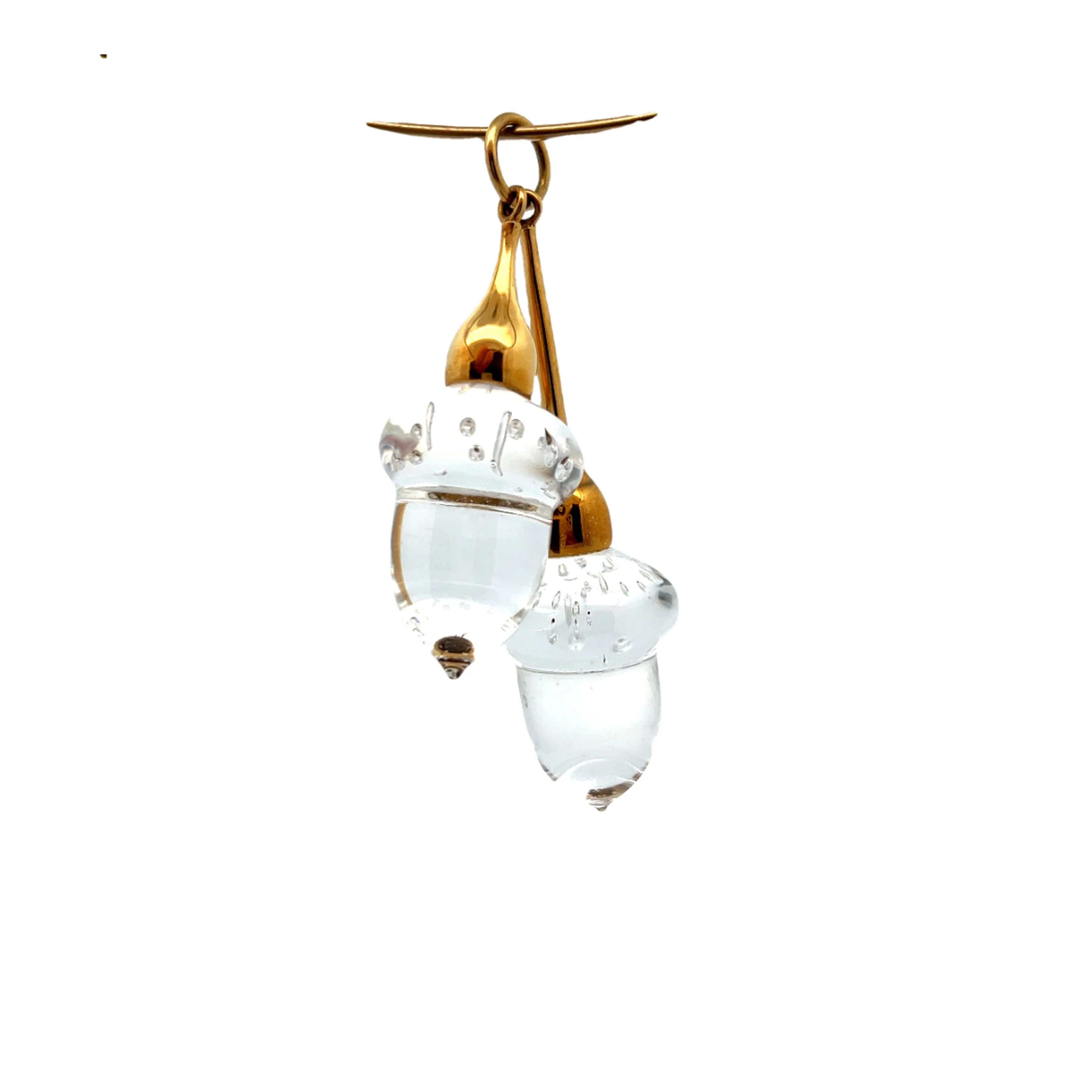 Steuben Glass Crystal Acorn Pendant in 14k - Image 2