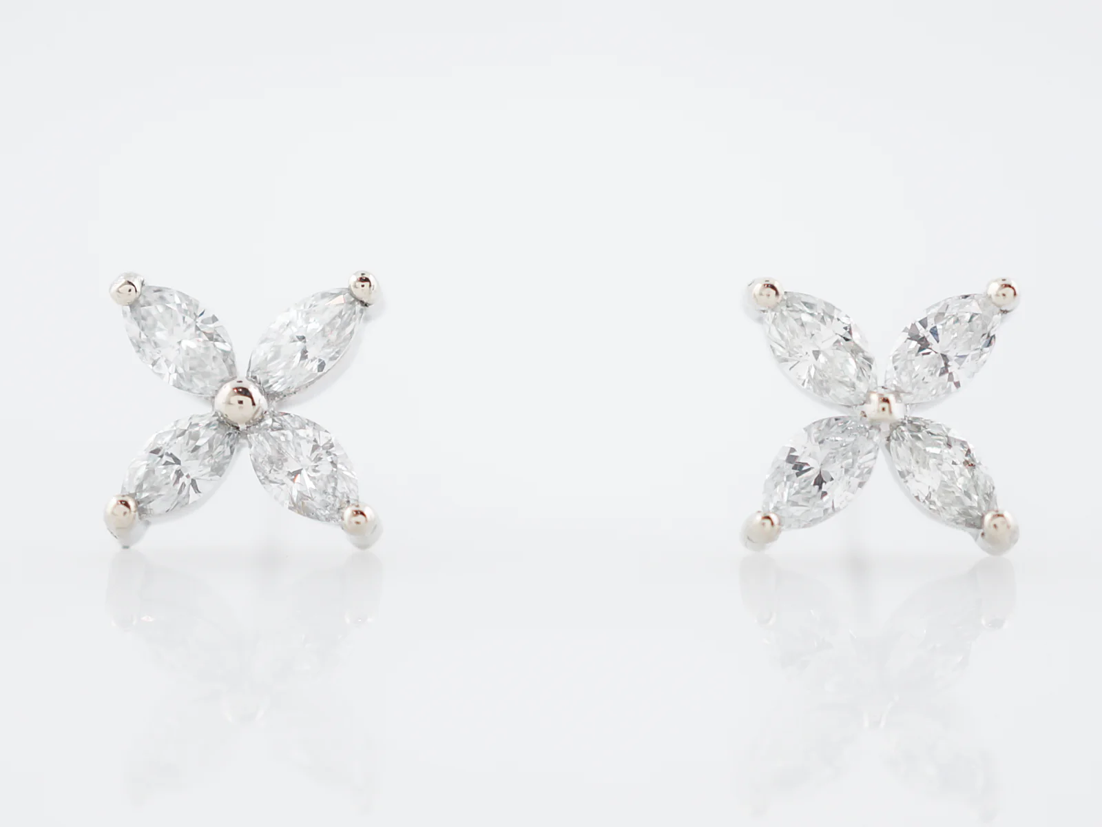 Earrings Modern .60 Marquise Cut Diamonds in 14k White Gold