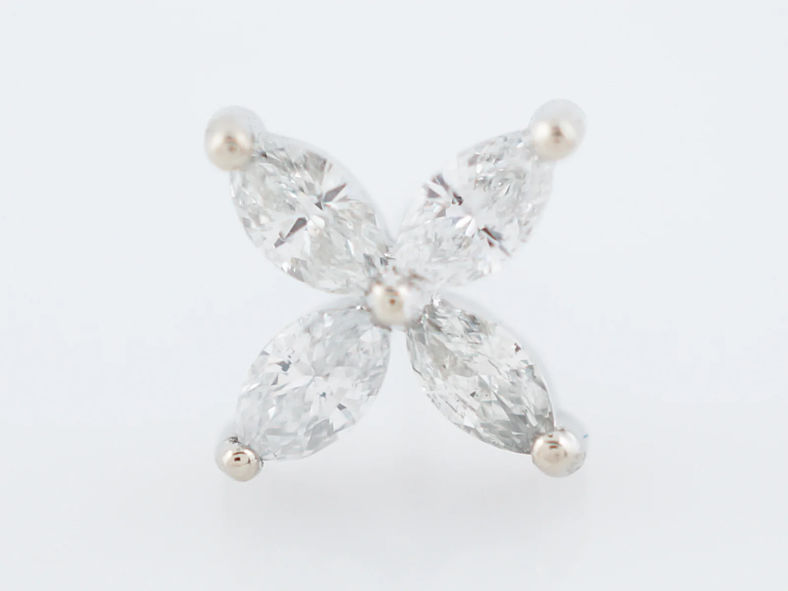 Earrings Modern .60 Marquise Cut Diamonds in 14k White Gold - Image 3