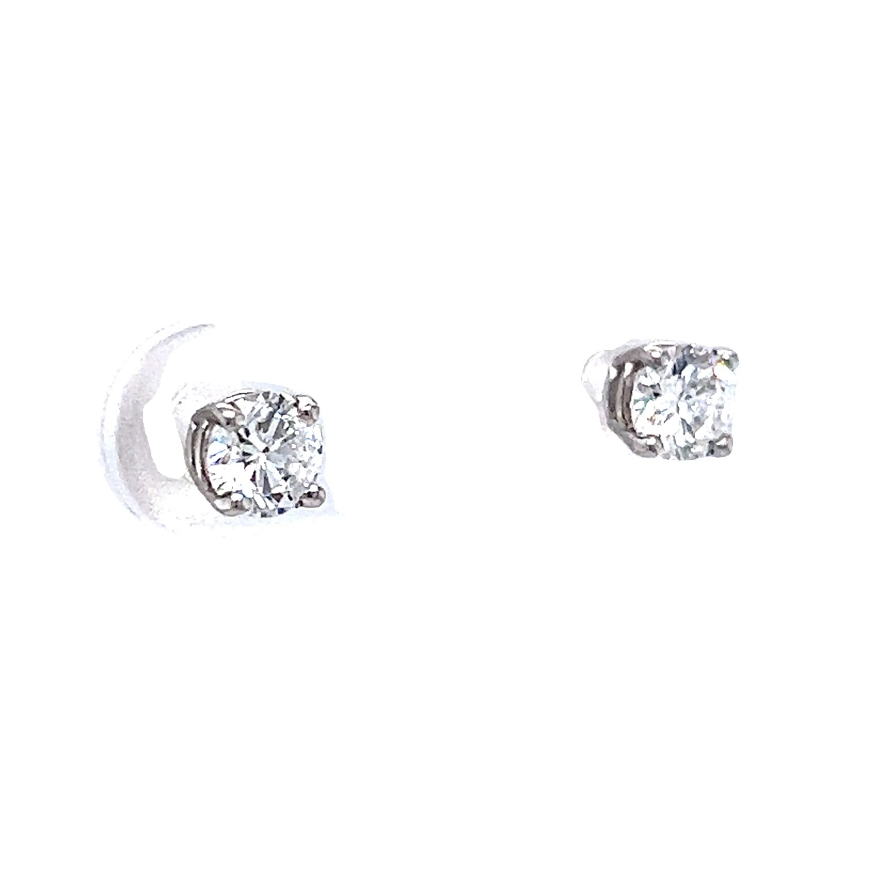 Stud Earrings w/ Round Brilliant Cut Diamonds in 14k - Image 3