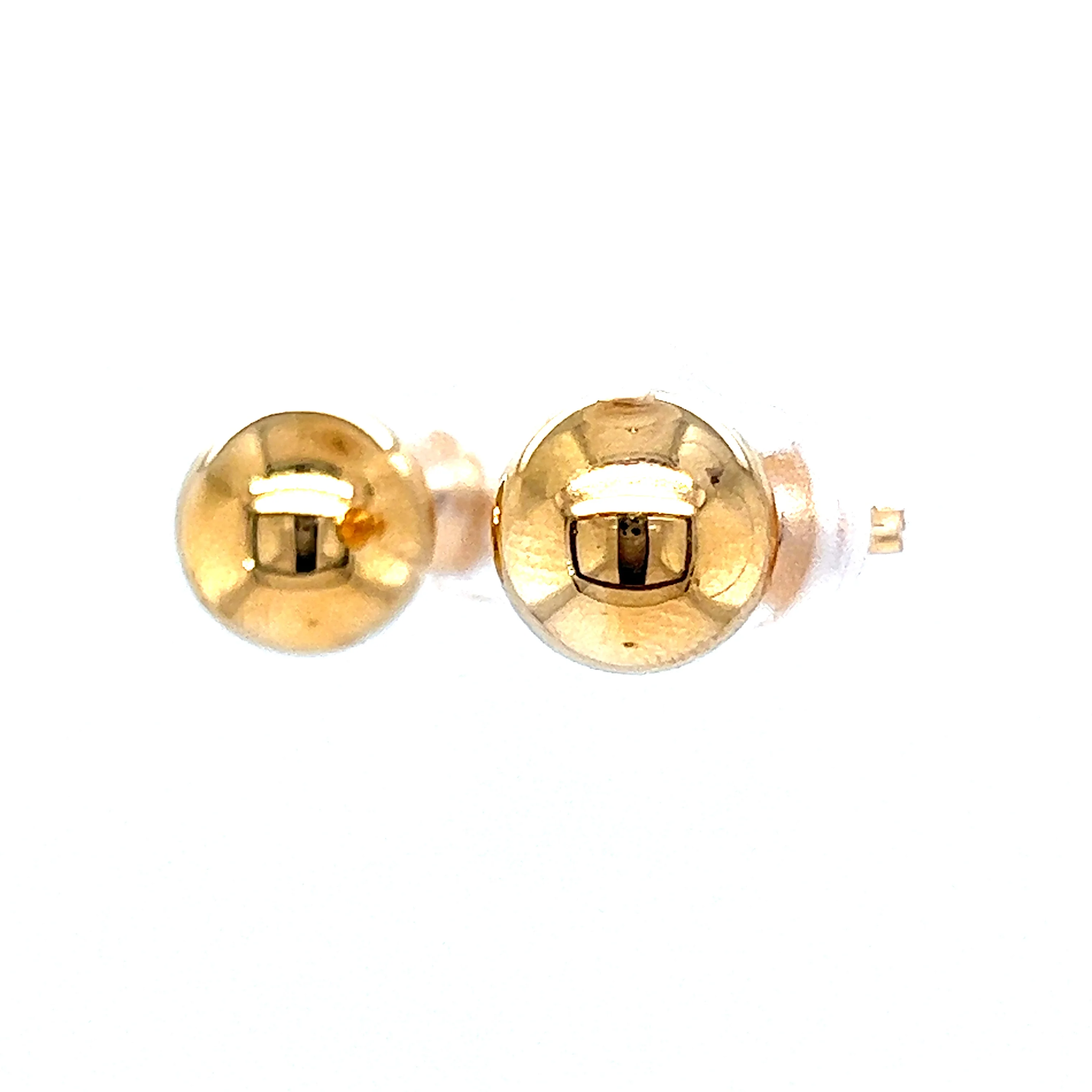 Polished Ball Stud Earrings in 14k Yellow Gold - Image 2