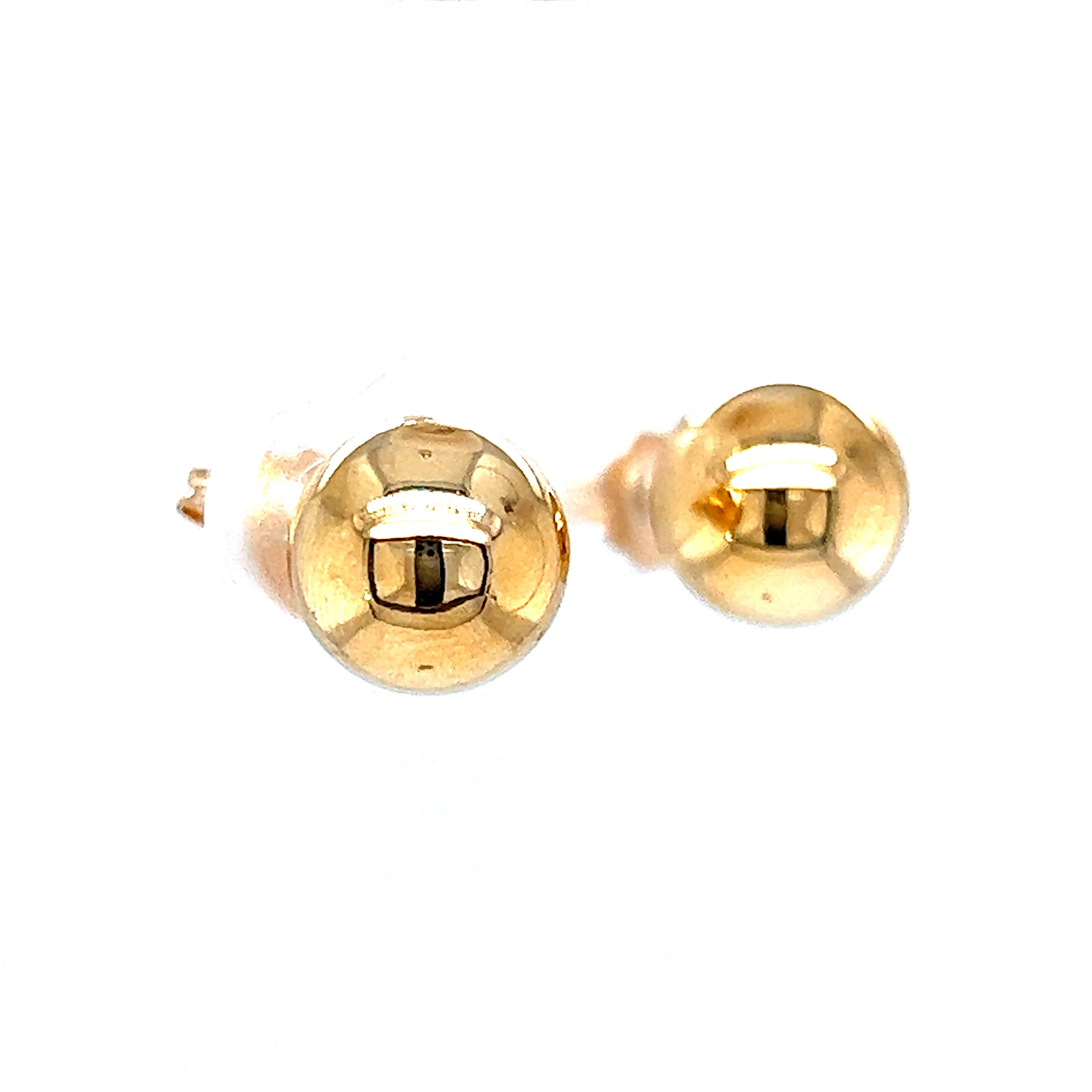 Polished Ball Stud Earrings in 14k Yellow Gold - Image 3