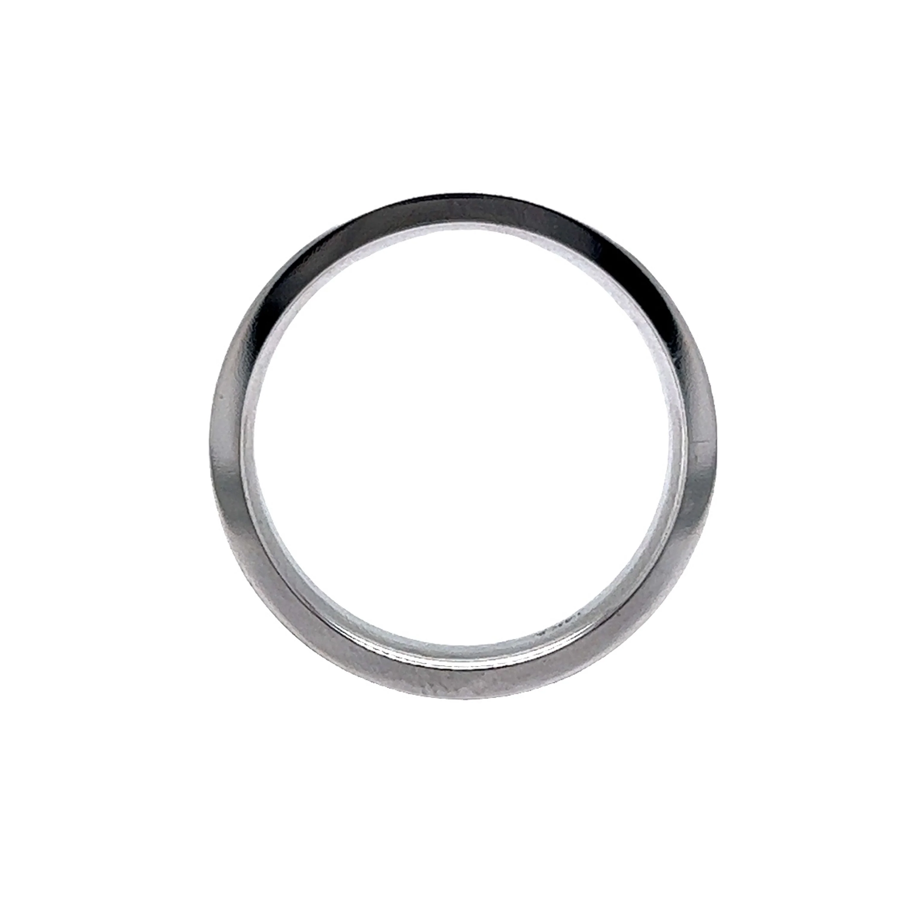 Men's Flat Comfort Fit Wedding Band in 14k White Gold - Image 4