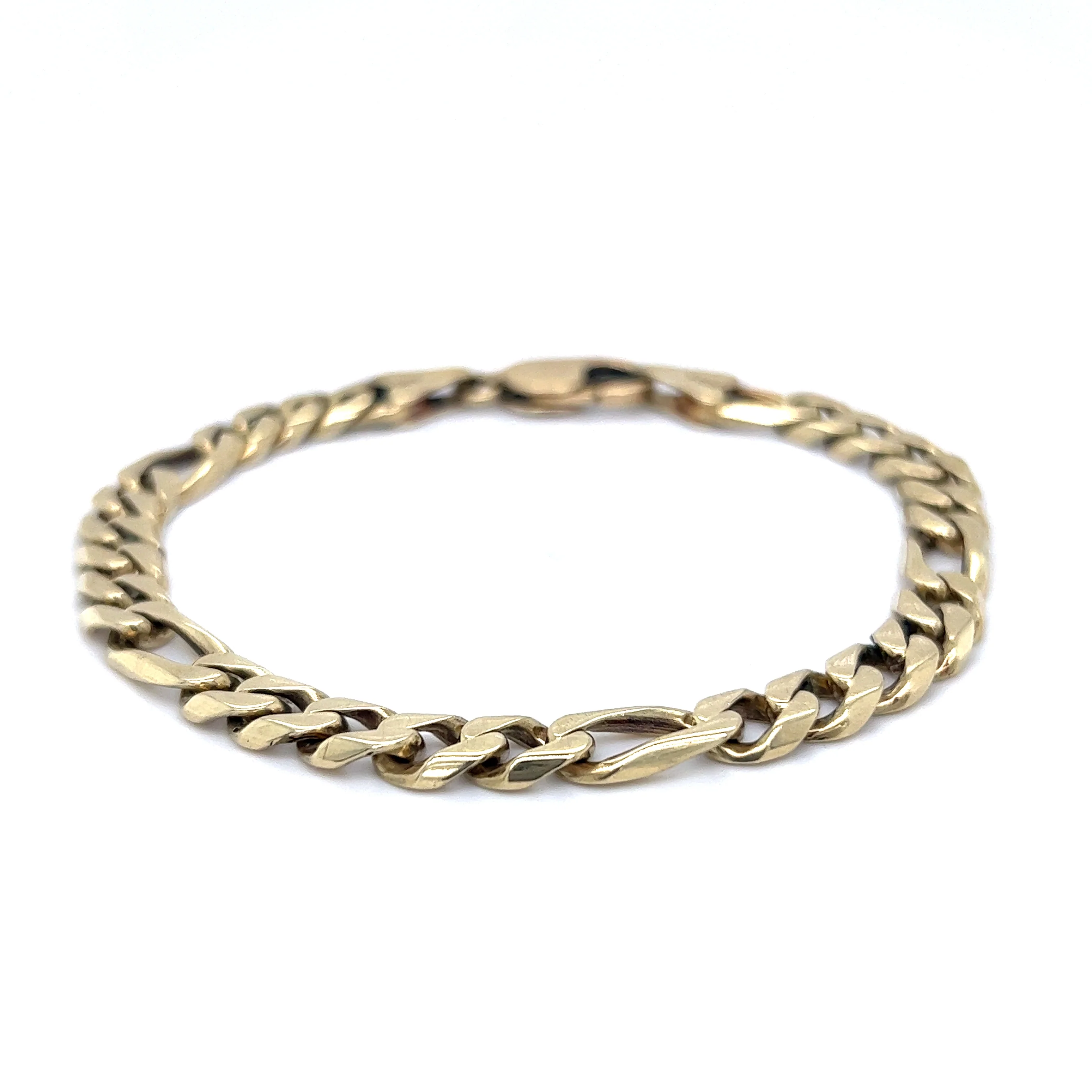 Men's Figaro Style Bracelet in 14k Yellow Gold