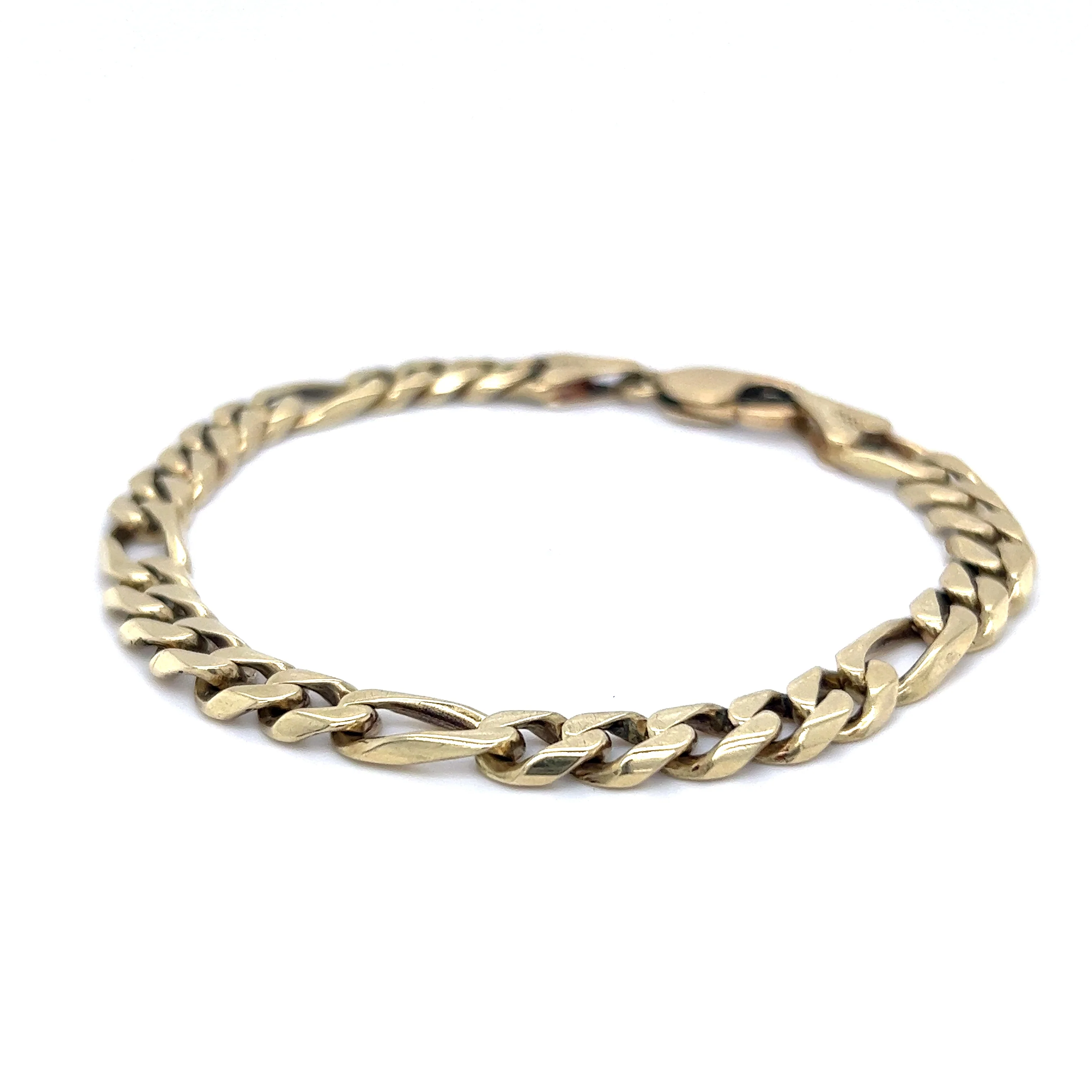 Men's Figaro Style Bracelet in 14k Yellow Gold - Image 2