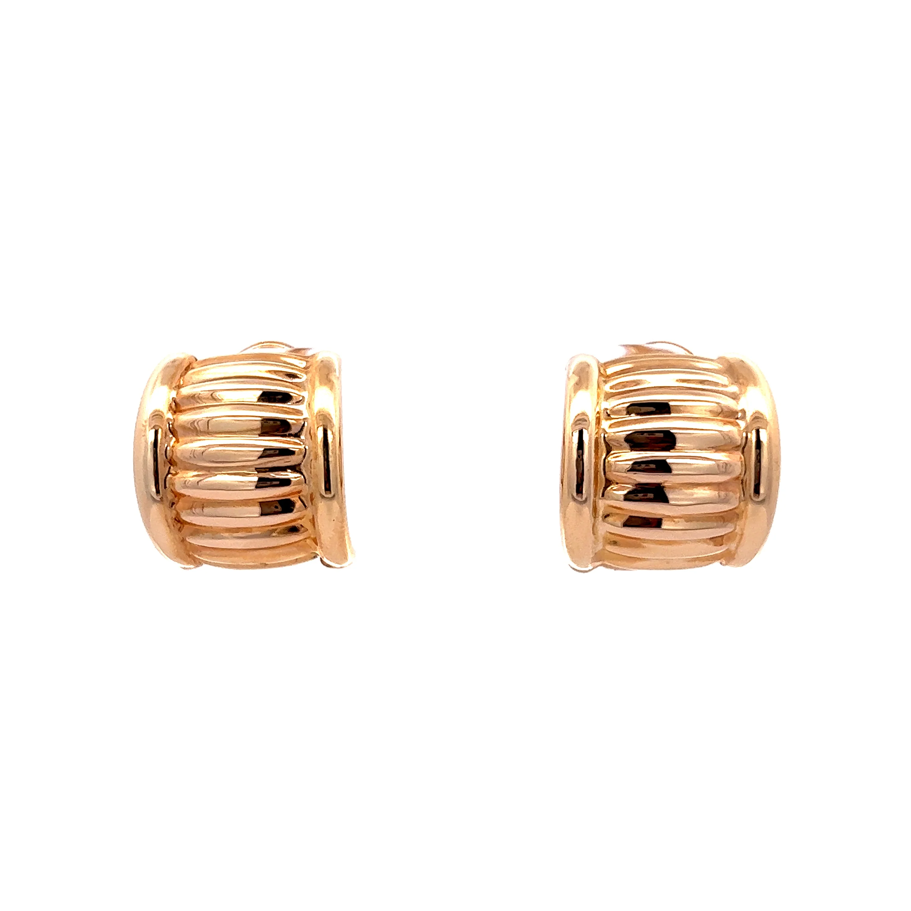 Textured Hoop Earrings in 14k Yellow Gold