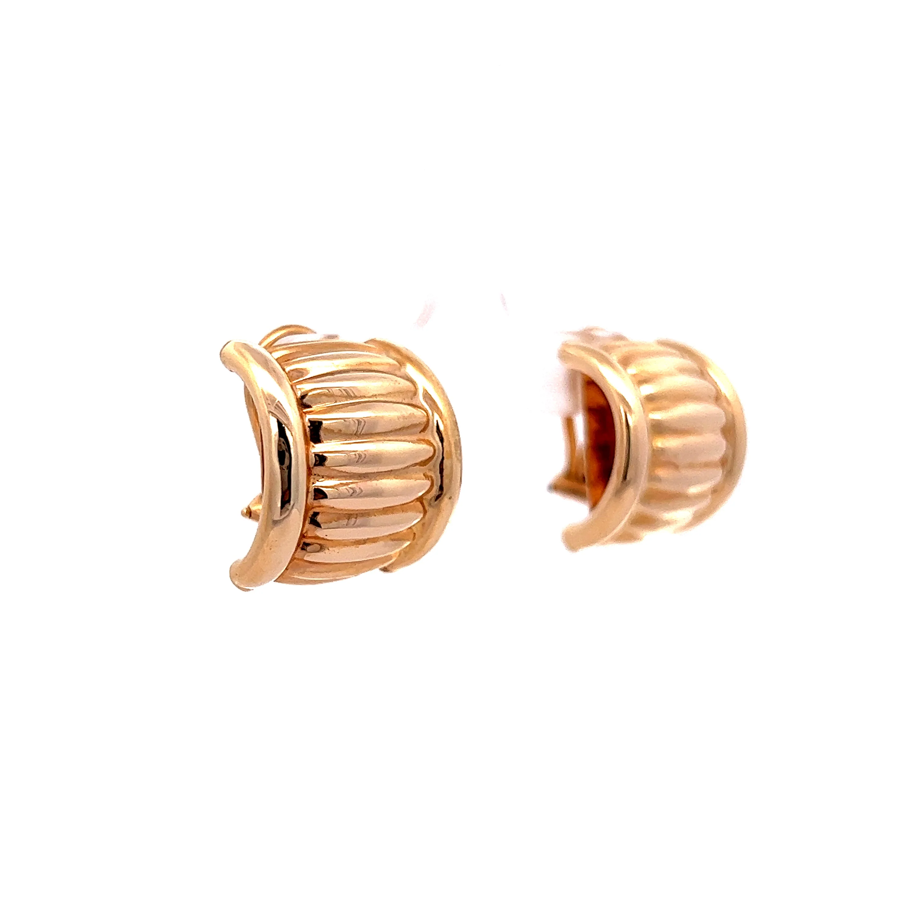 Textured Hoop Earrings in 14k Yellow Gold - Image 3