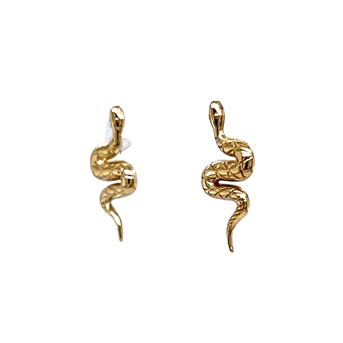 Snake Stud Earrings in 14k Yellow Gold - Image 2
