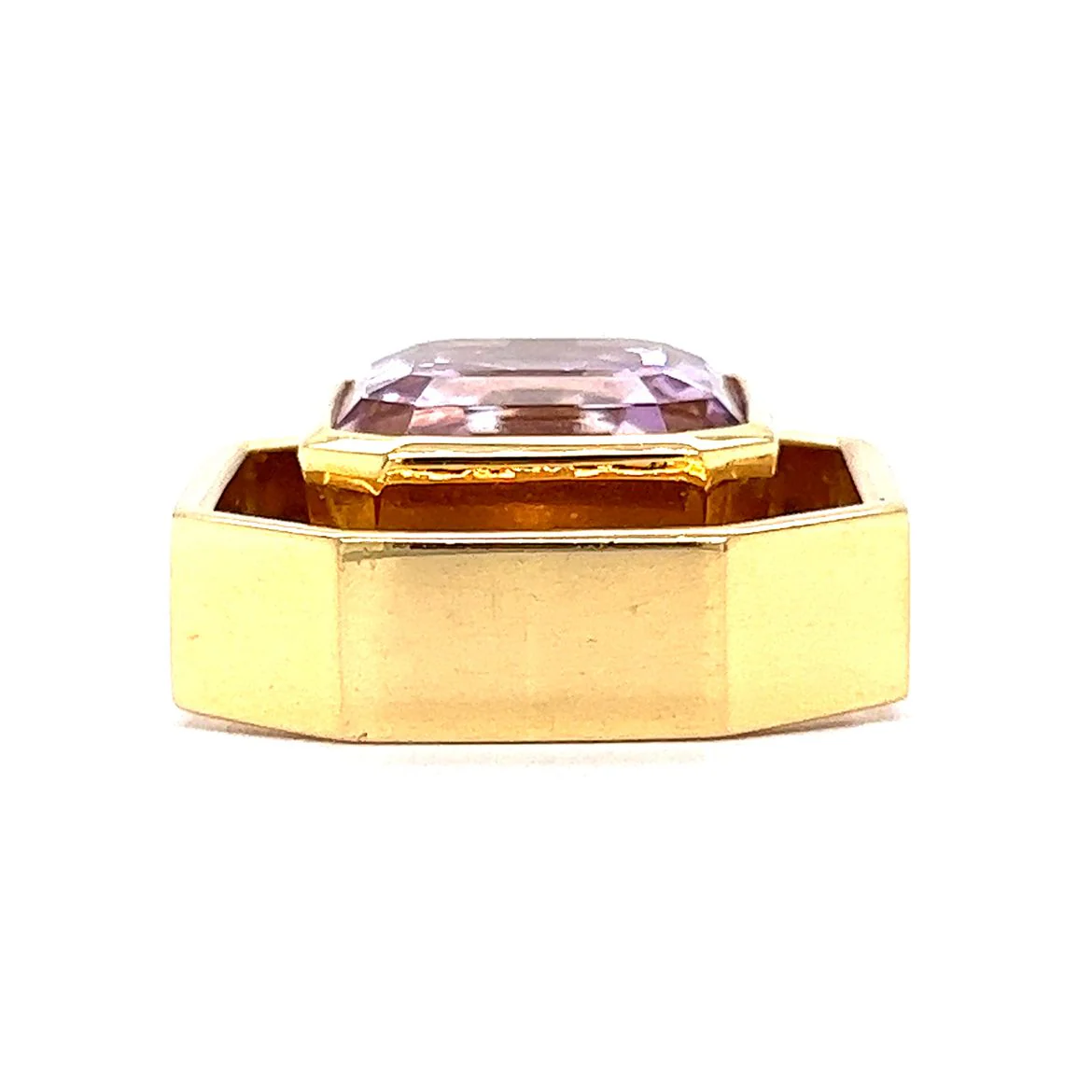 Susan Sadler Kunzite & Diamond Pendant in 18k Yellow Gold - Image 2