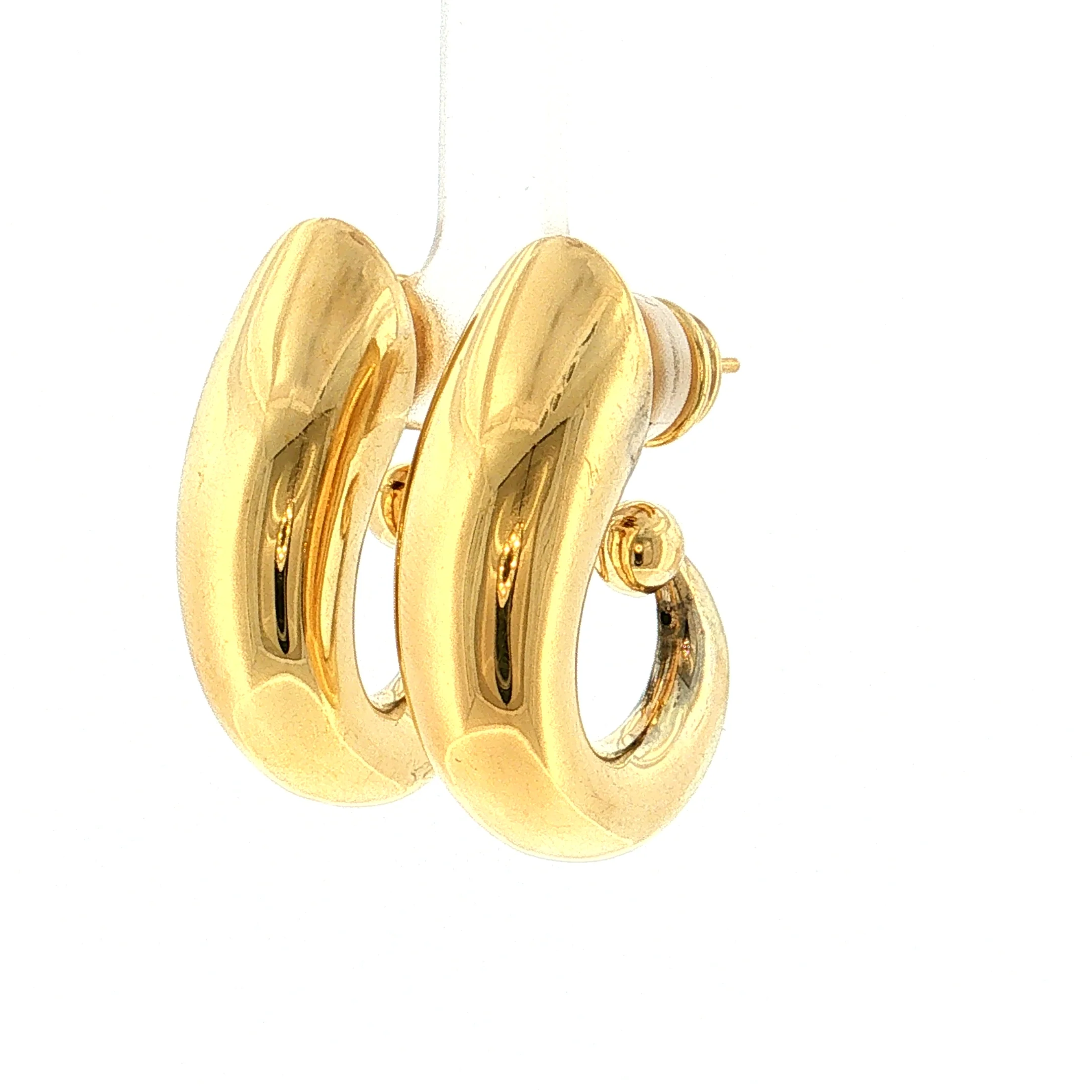 Swirl Drop Earrings 18k Yellow Gold - Image 2