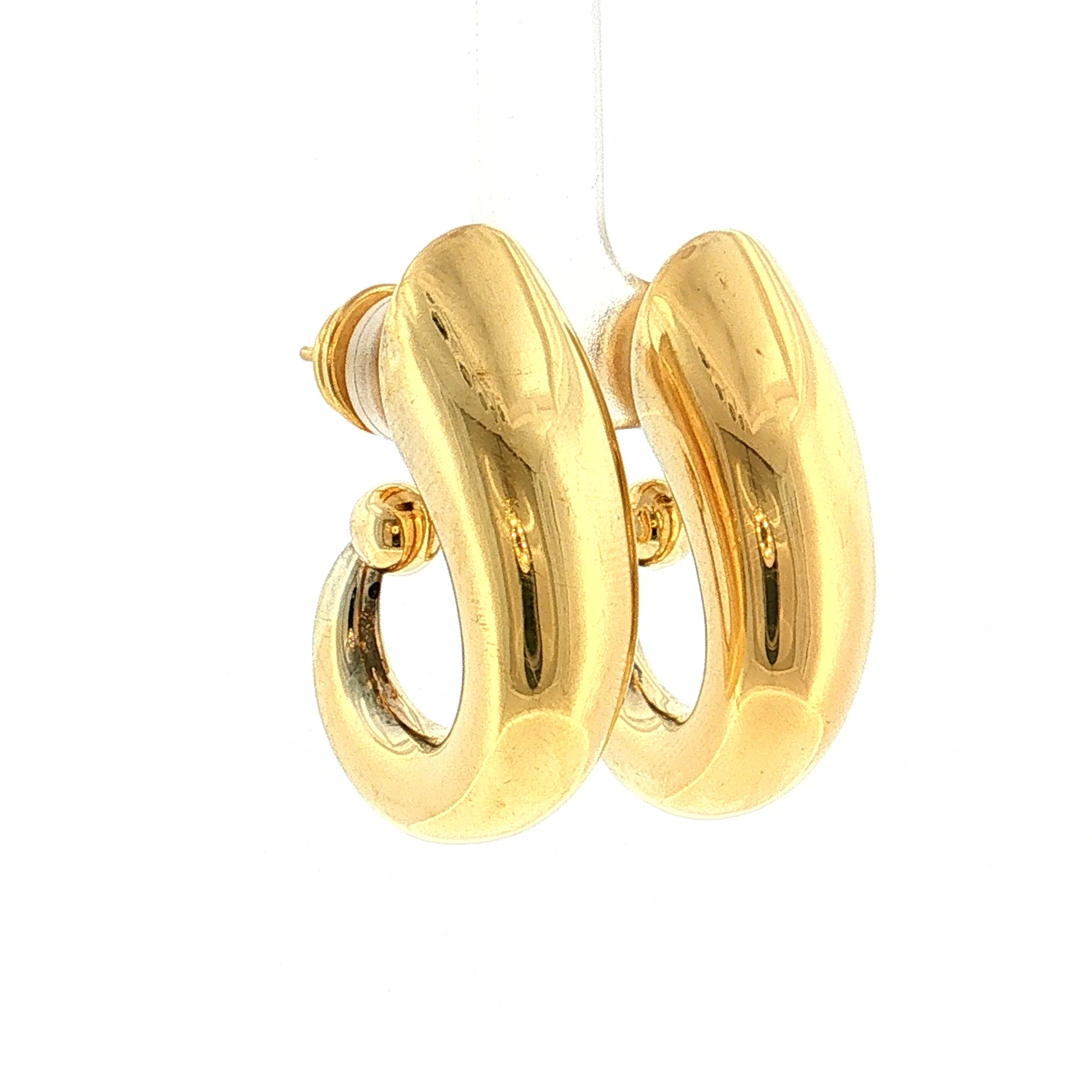 Swirl Drop Earrings 18k Yellow Gold - Image 3