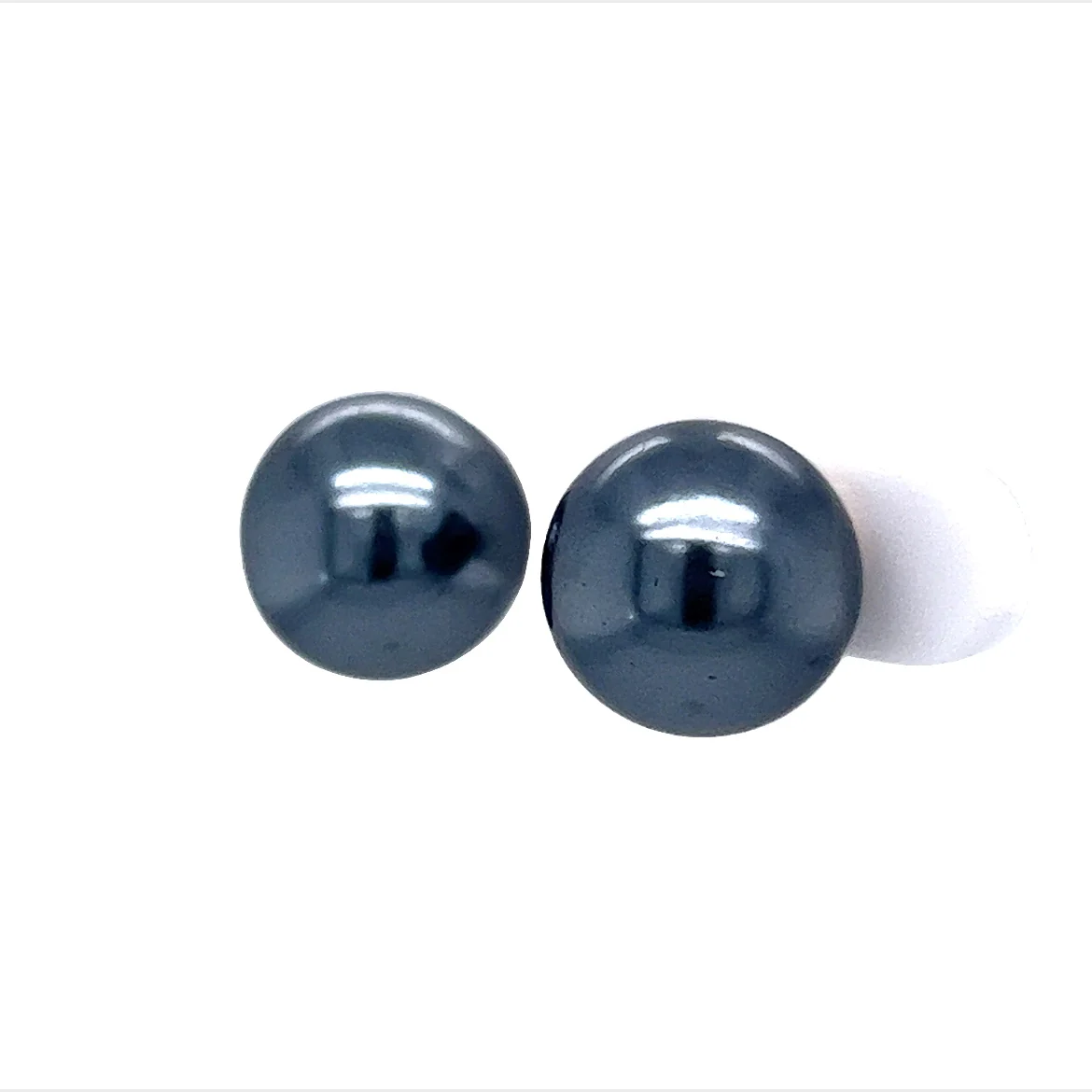 Tahitian Pearl Stud Earrings in 14k Yellow Gold - Image 2
