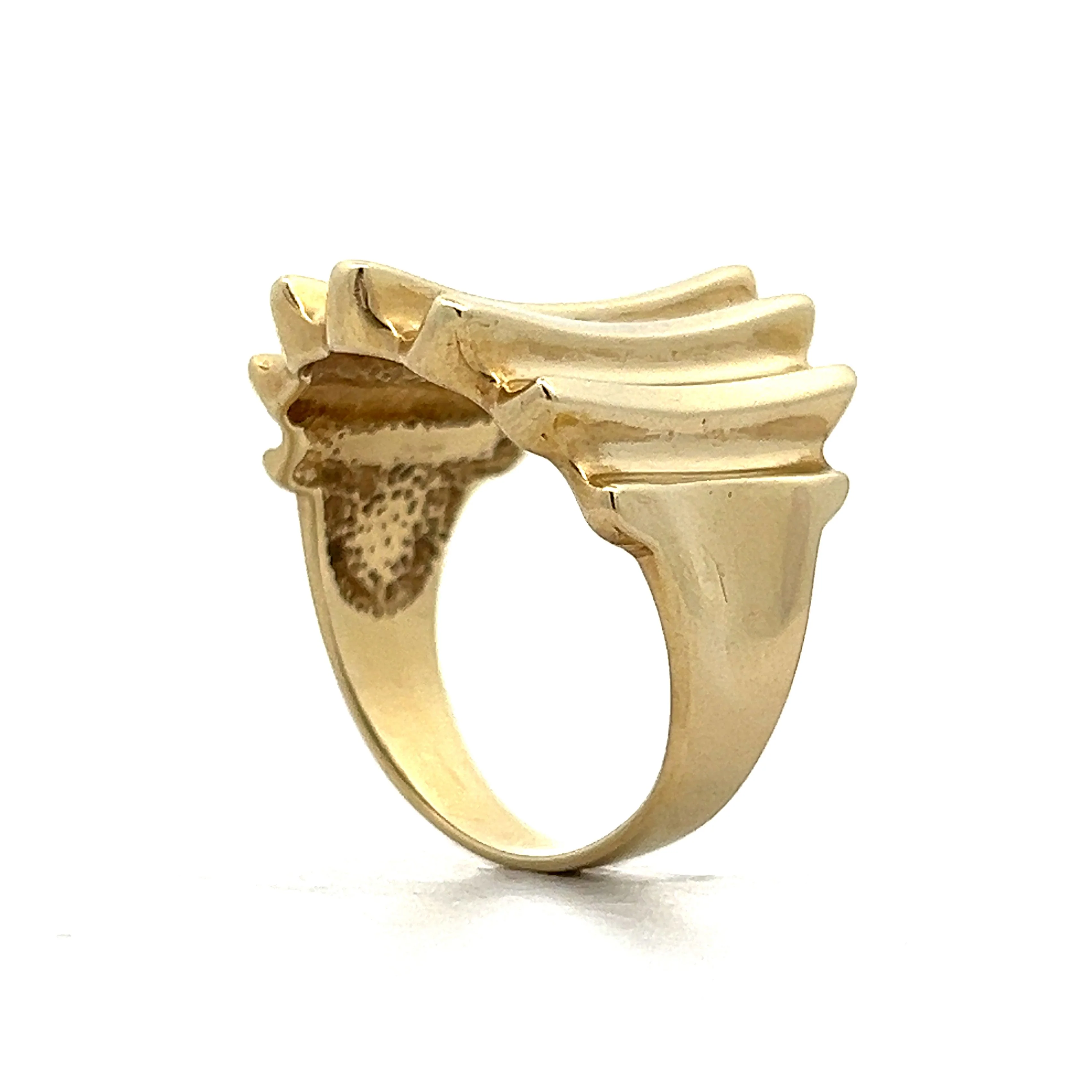 Tapered Ridged Cocktail Ring in 14k Yellow Gold - Image 5