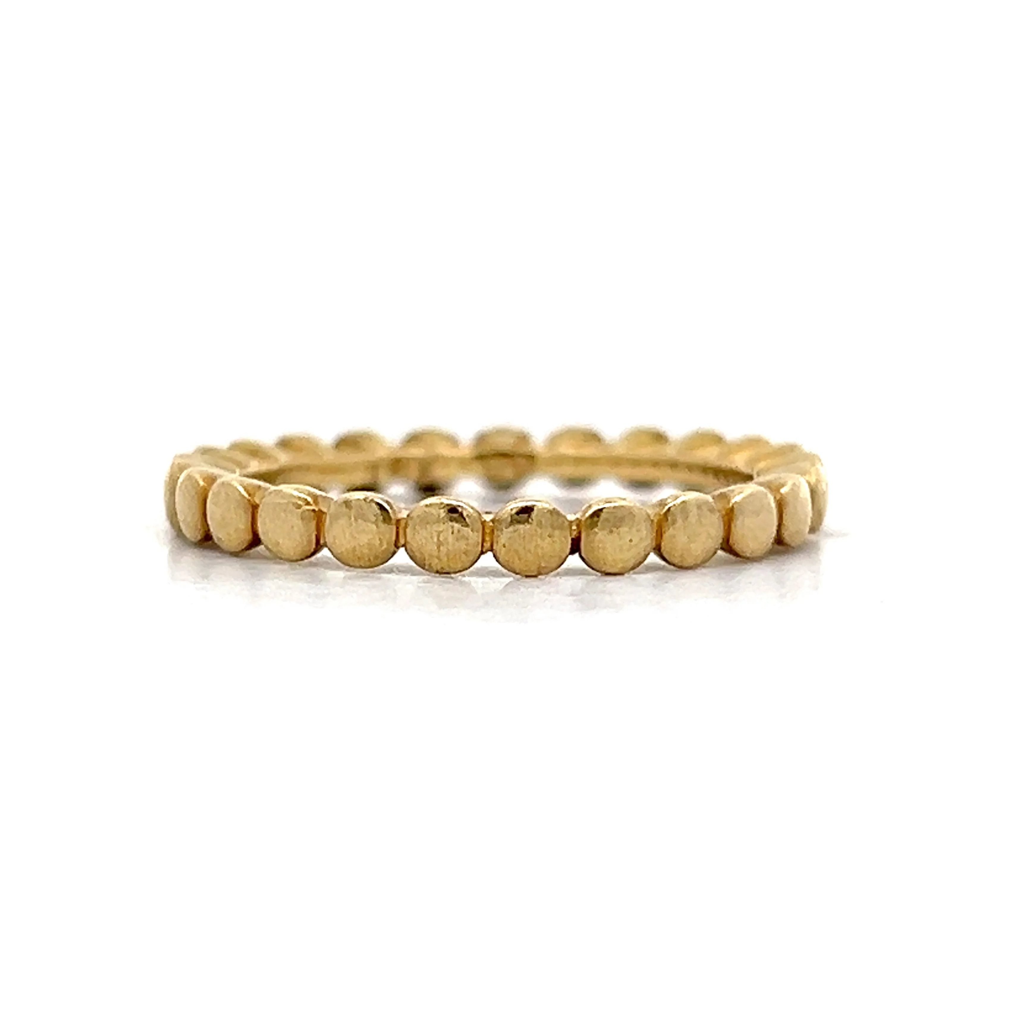 Textured Bead Band in 18k Yellow Gold - Image 3