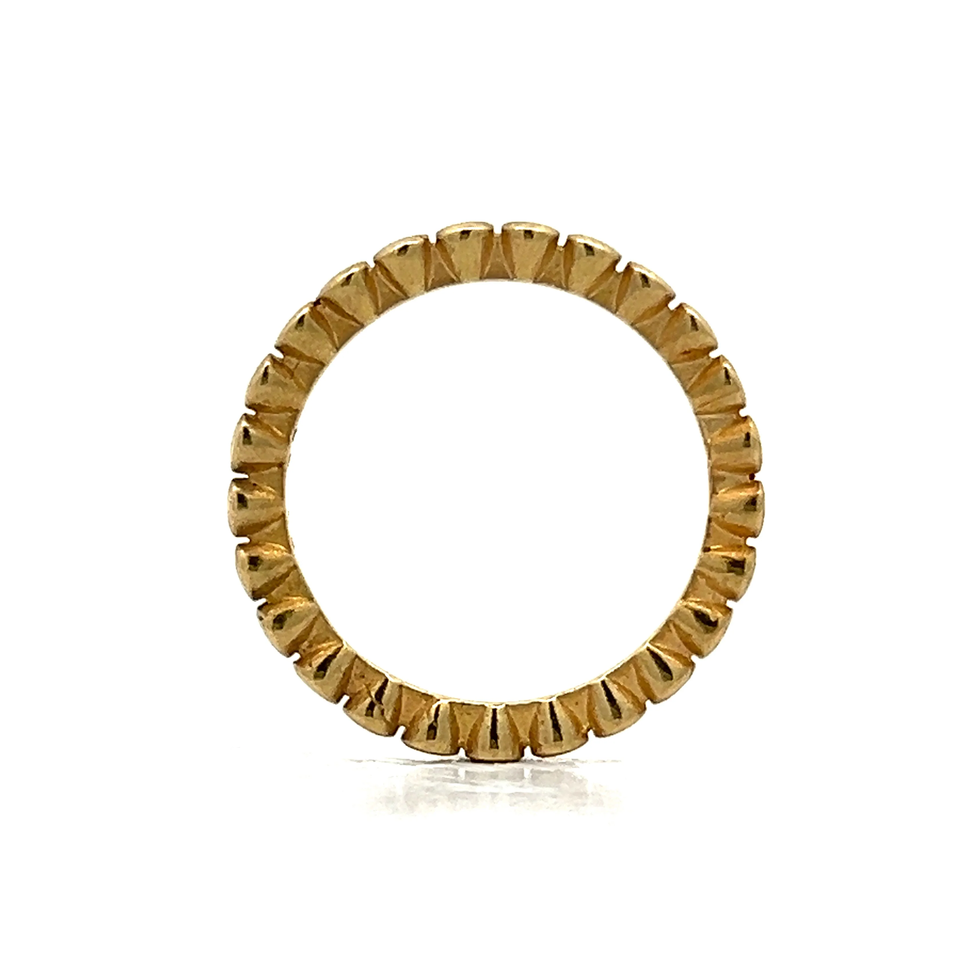 Textured Bead Band in 18k Yellow Gold - Image 4