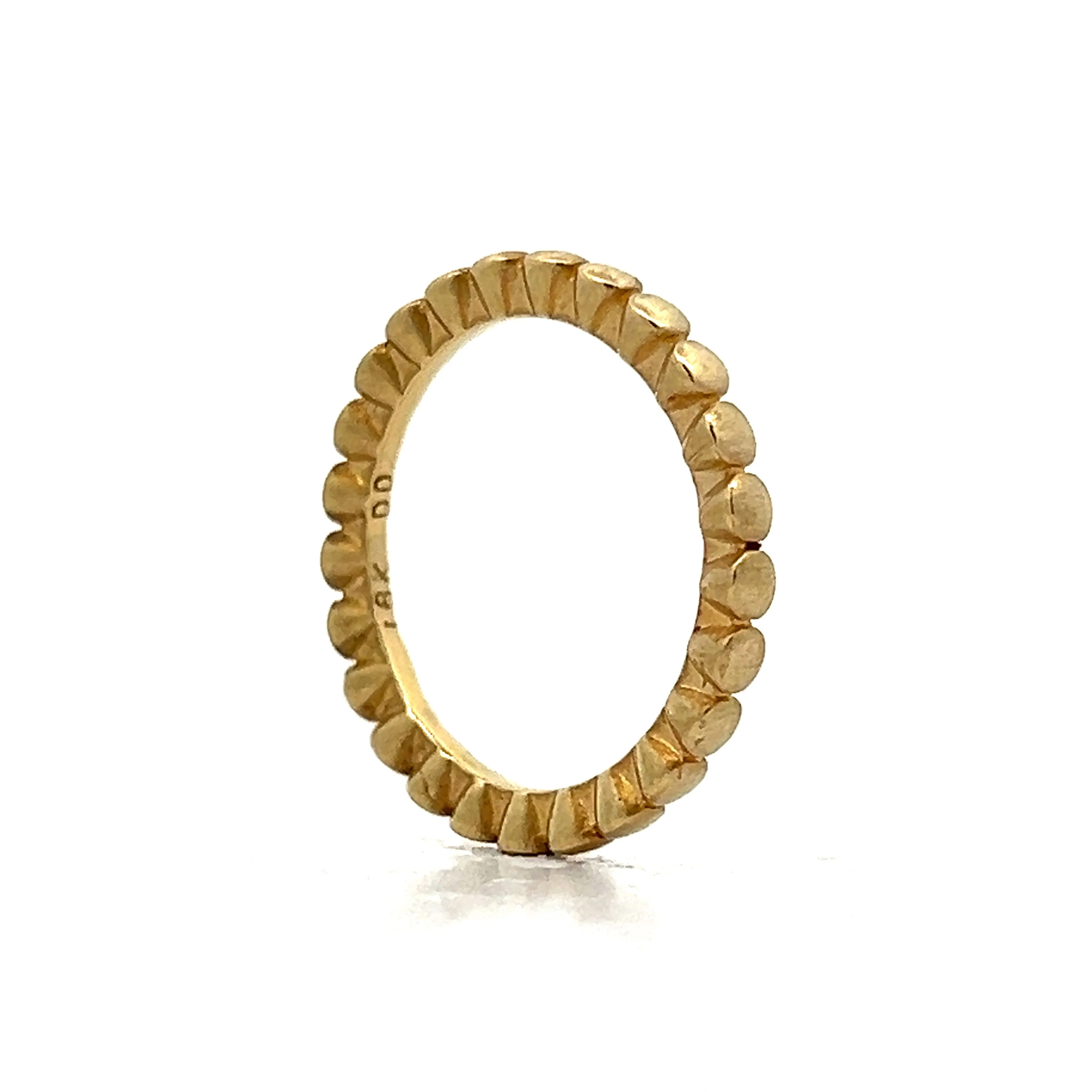 Textured Bead Band in 18k Yellow Gold - Image 5