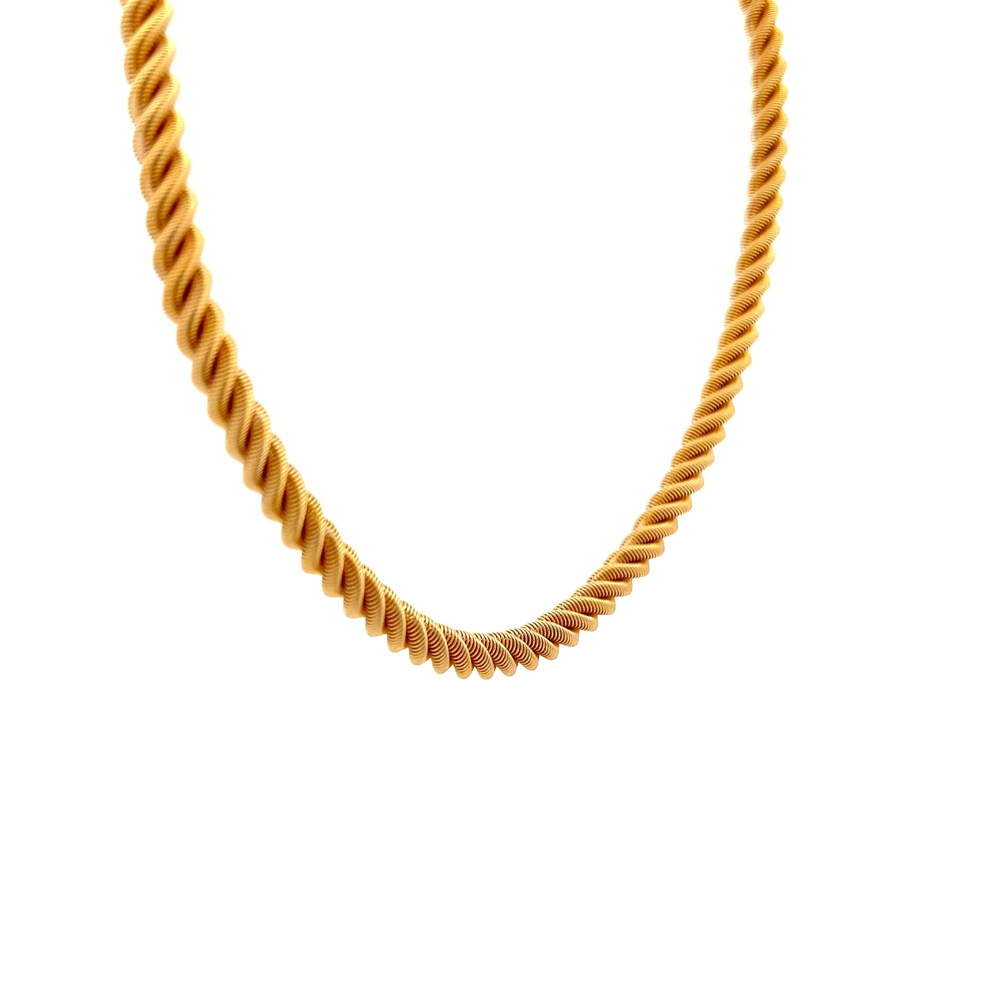Textured Coil Rope Necklace in 14k Yellow Gold - Image 3