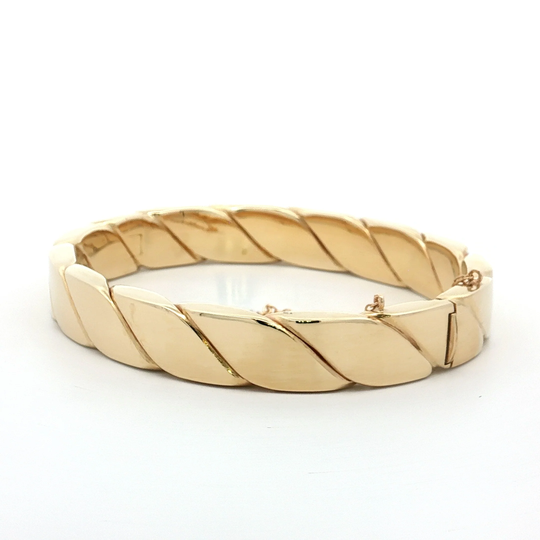 Textured Rope Bangle Bracelet 14k Yellow Gold - Image 2