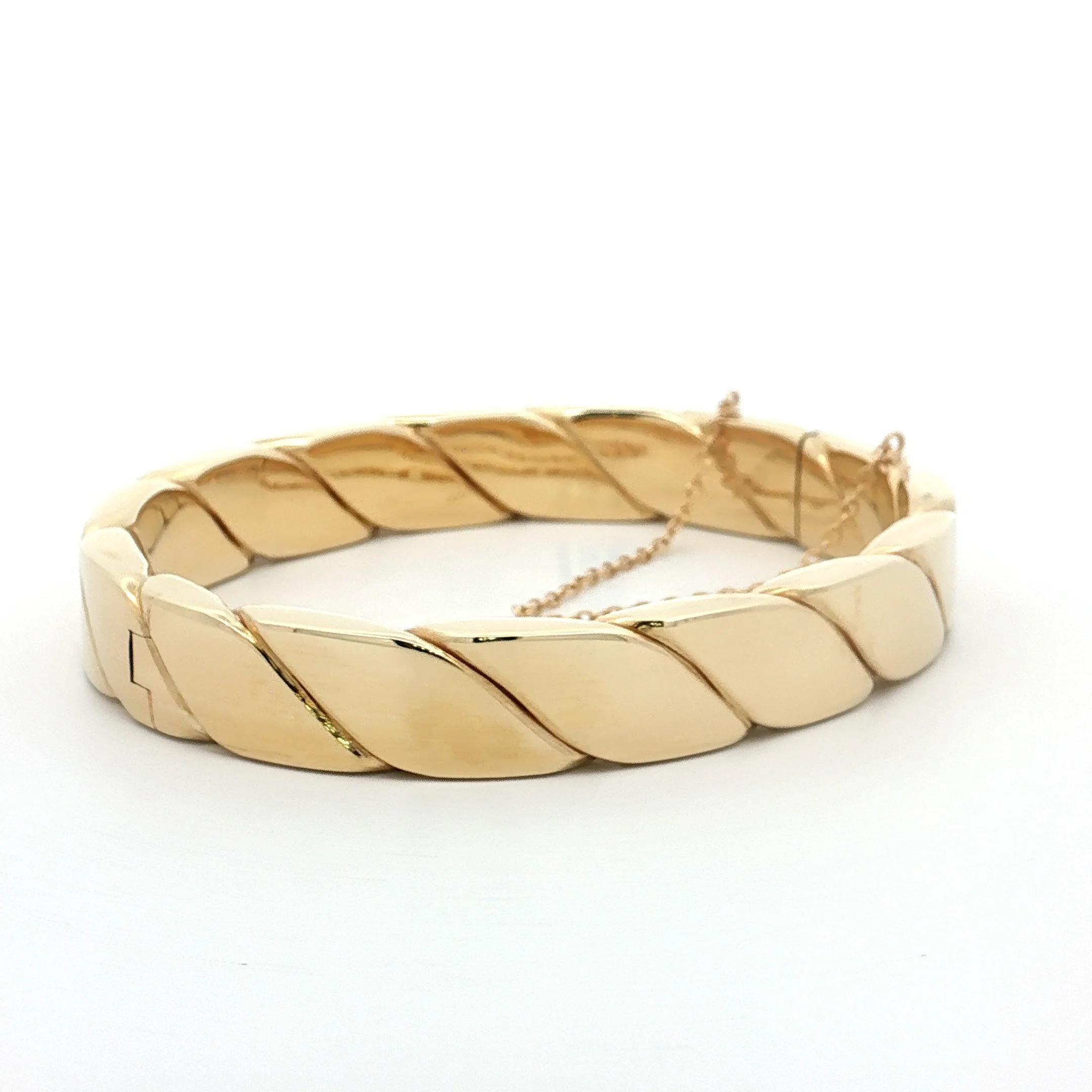 Textured Rope Bangle Bracelet 14k Yellow Gold - Image 3