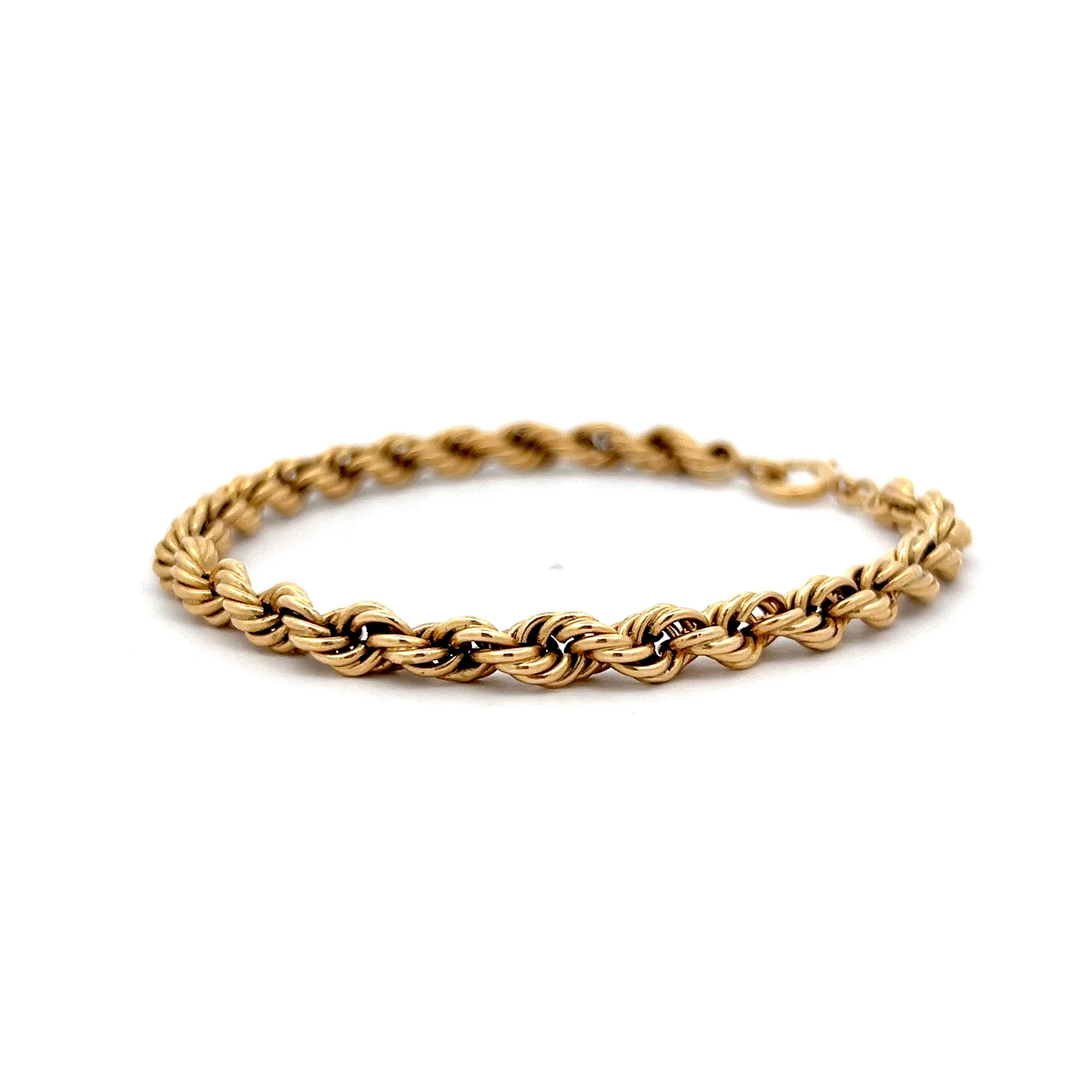 Textured Rope Chain Bracelet in 14k Yellow Gold - Image 2