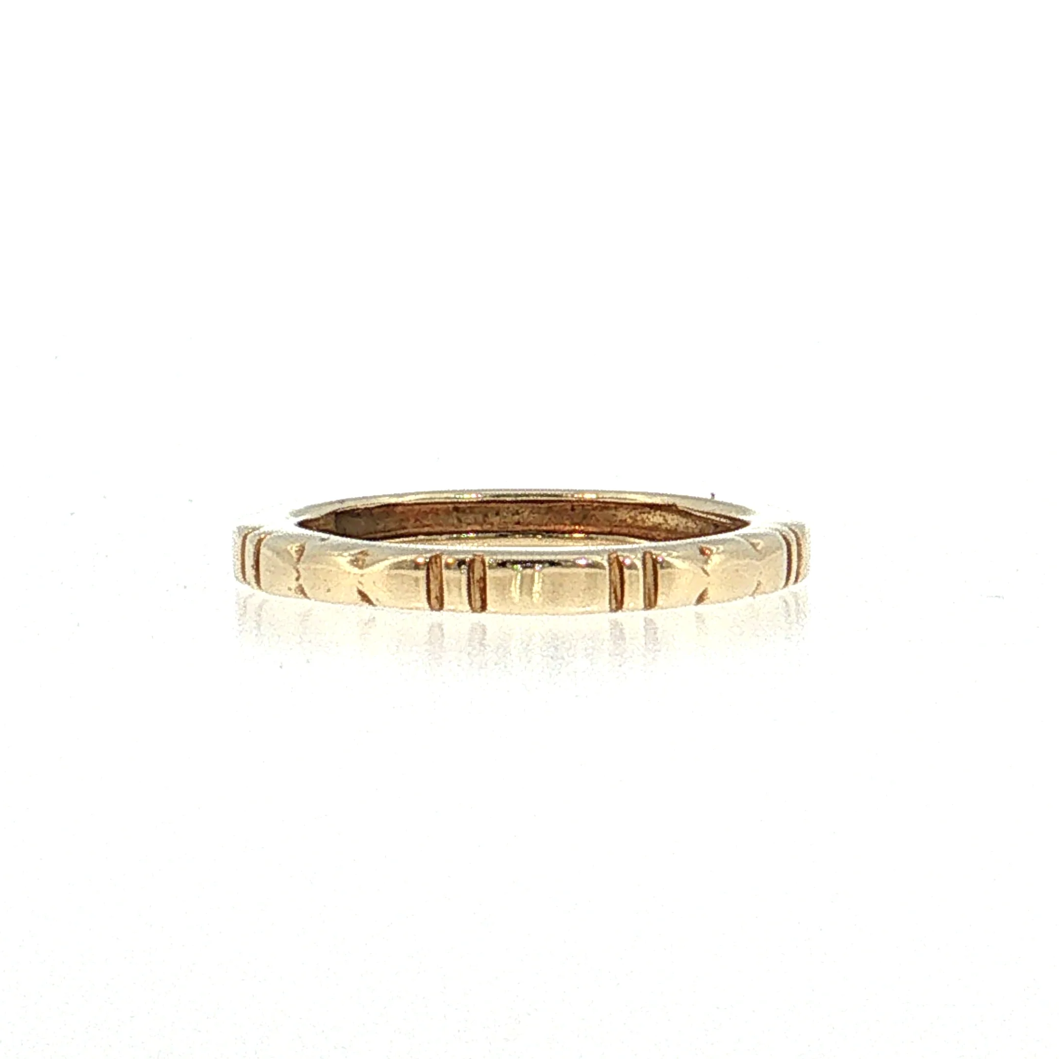 Textured Stacking Band 14k Yellow Gold