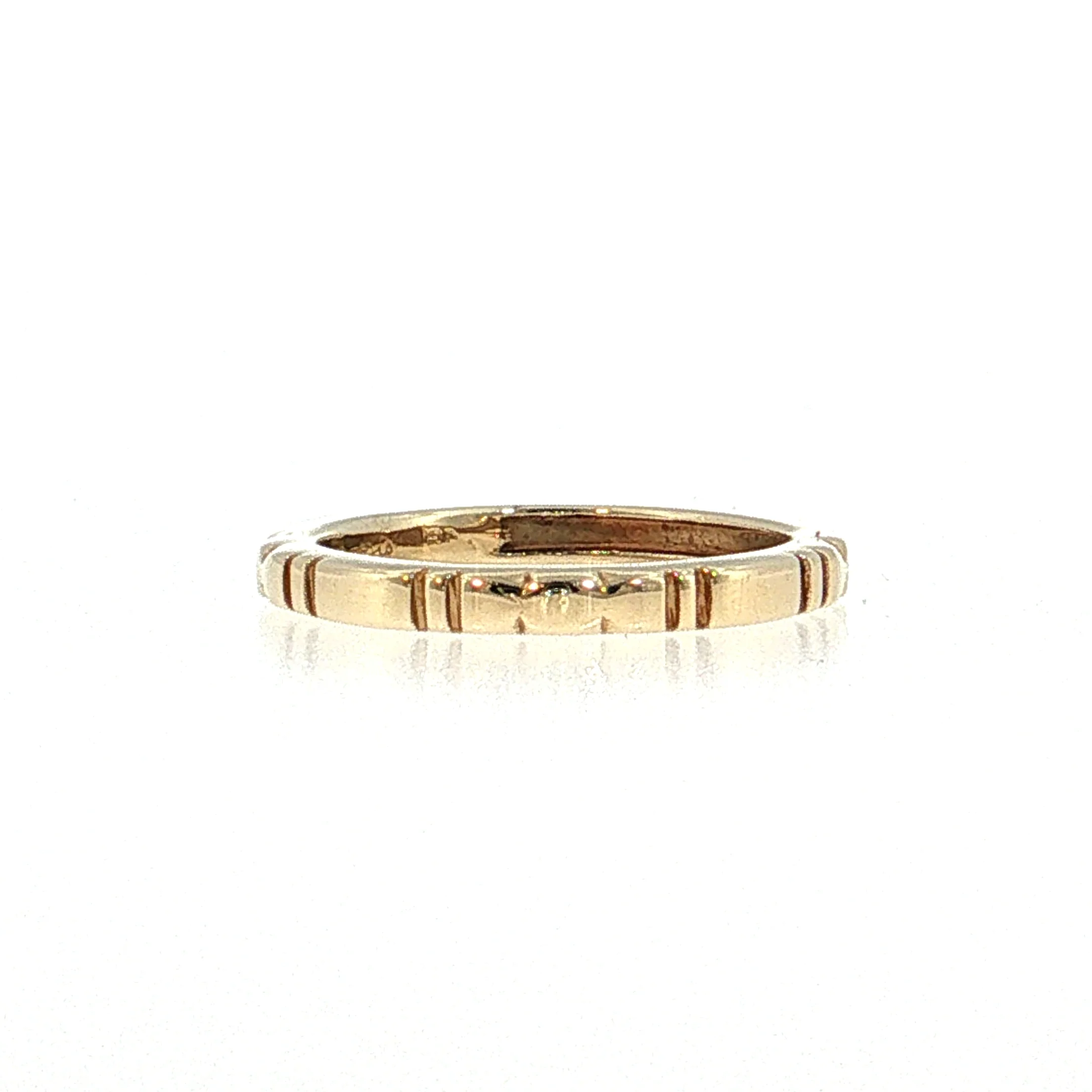 Textured Stacking Band 14k Yellow Gold - Image 3