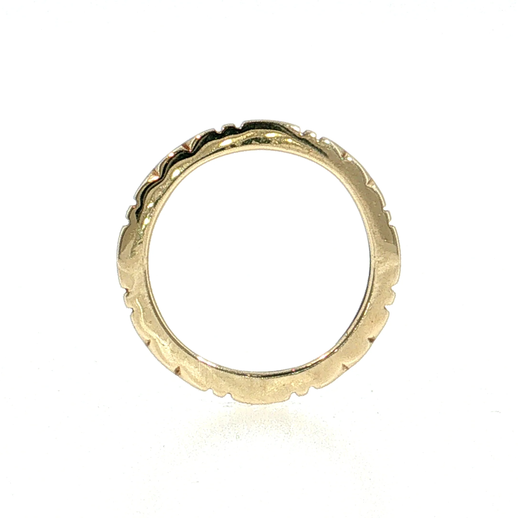 Textured Stacking Band 14k Yellow Gold - Image 4