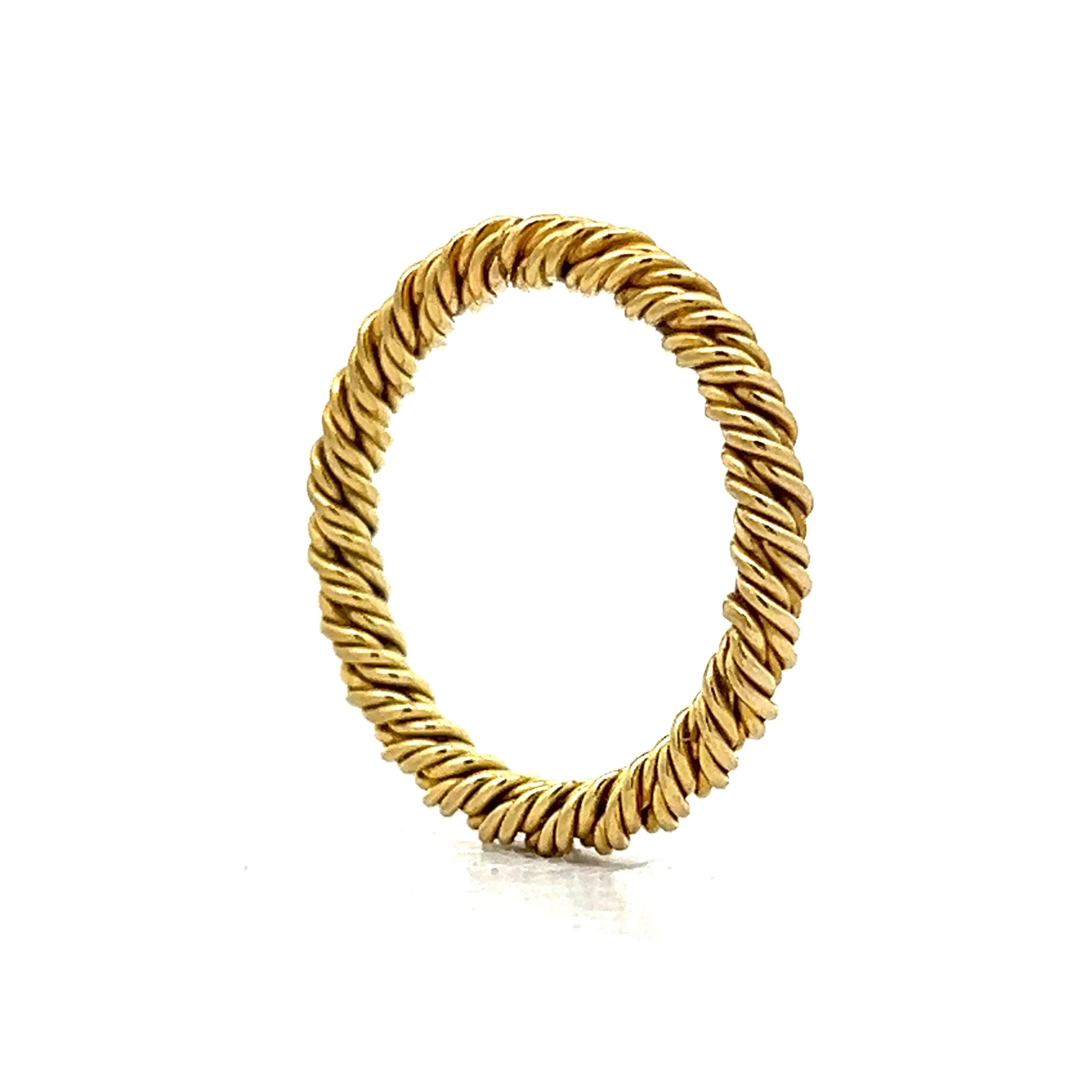 Textured Twisted Rope Stacking Ring in 18k - Image 5