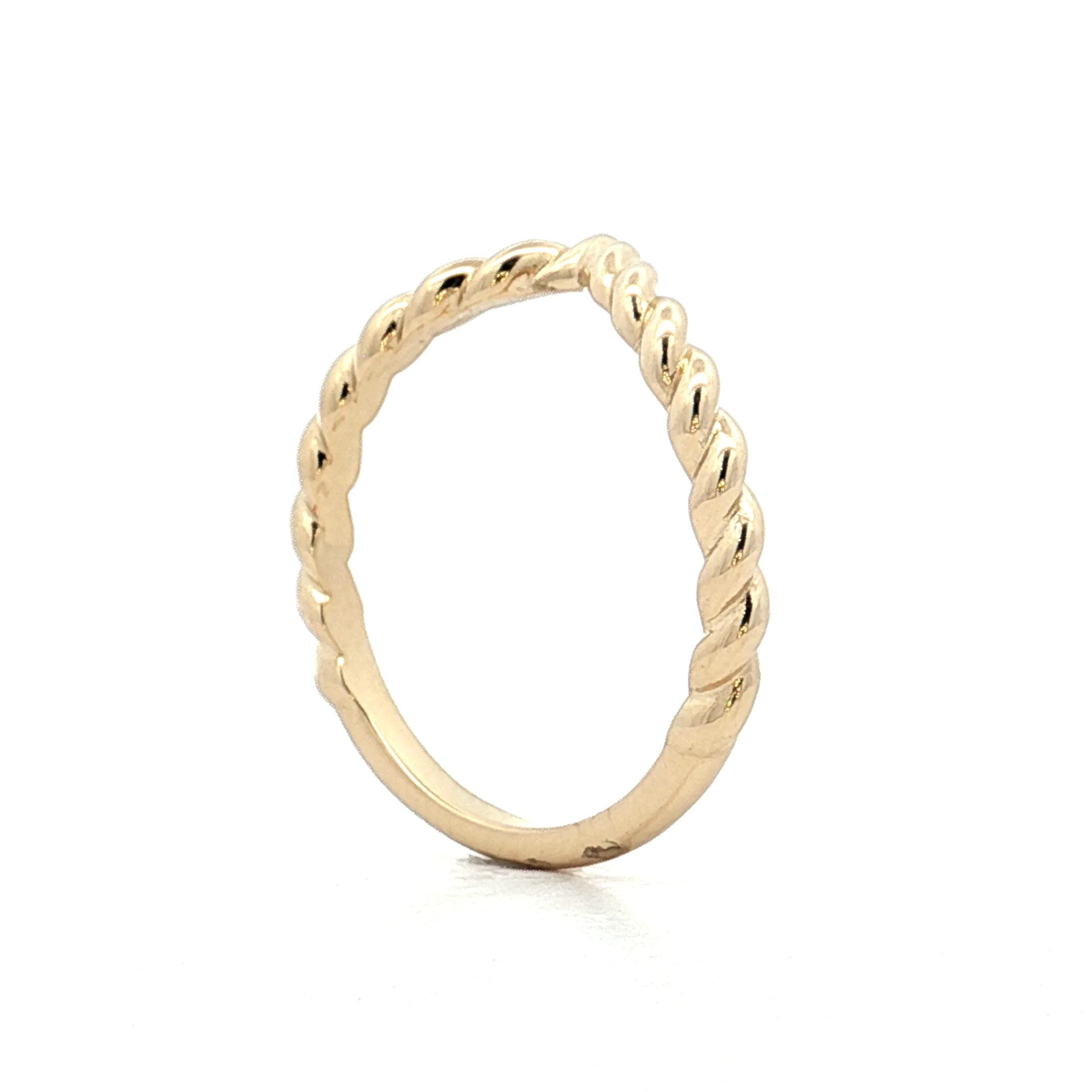 Textured V Contour Wedding Band in 14k Yellow Gold - Image 5