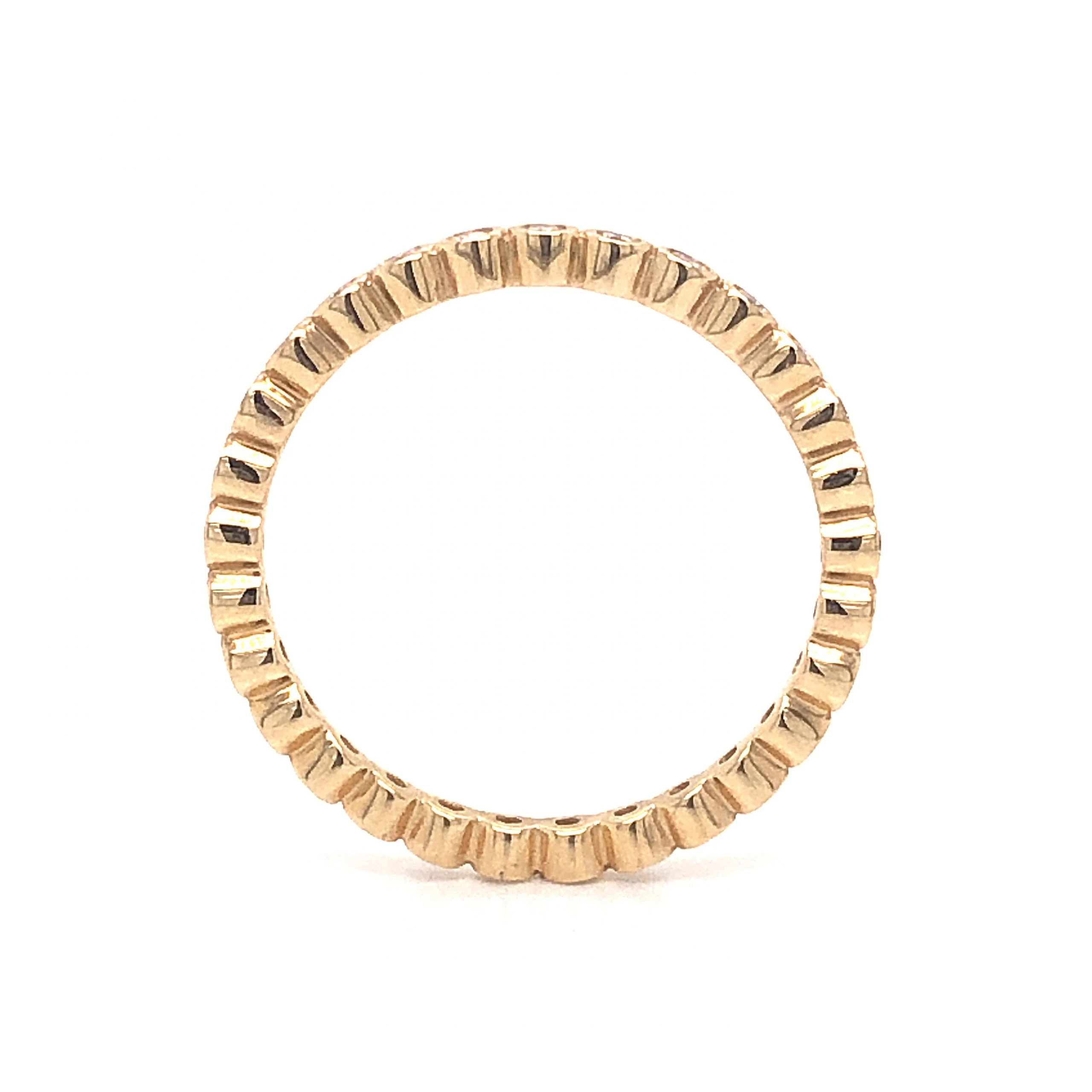 Thin Bezel Set Diamond Eternity Band in 14k Yellow Gold - Image 3