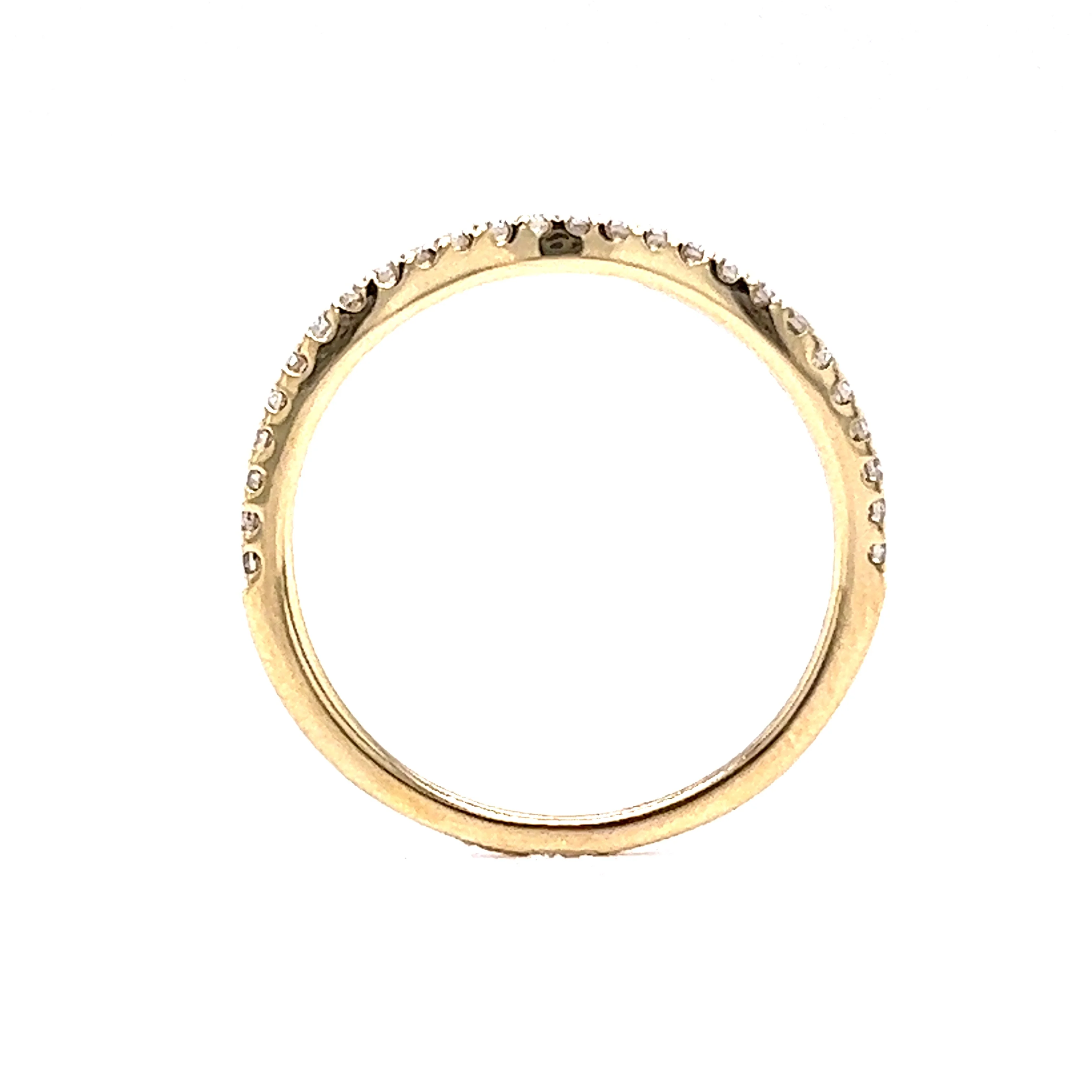Thin Curved Diamond Wedding Band in 14k Yellow Gold - Image 4