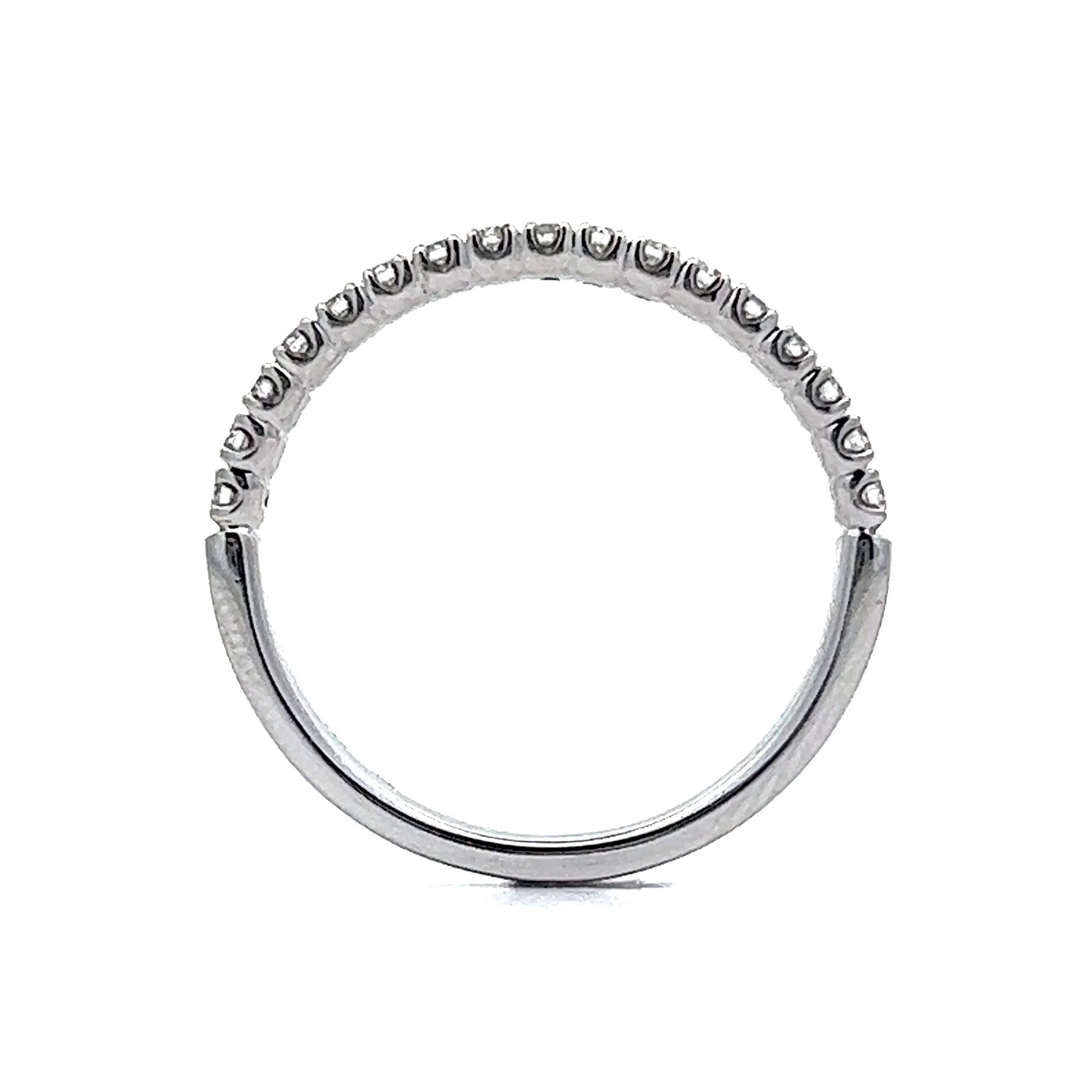 Thin Diamond Wedding Band in 14k White Gold - Image 4