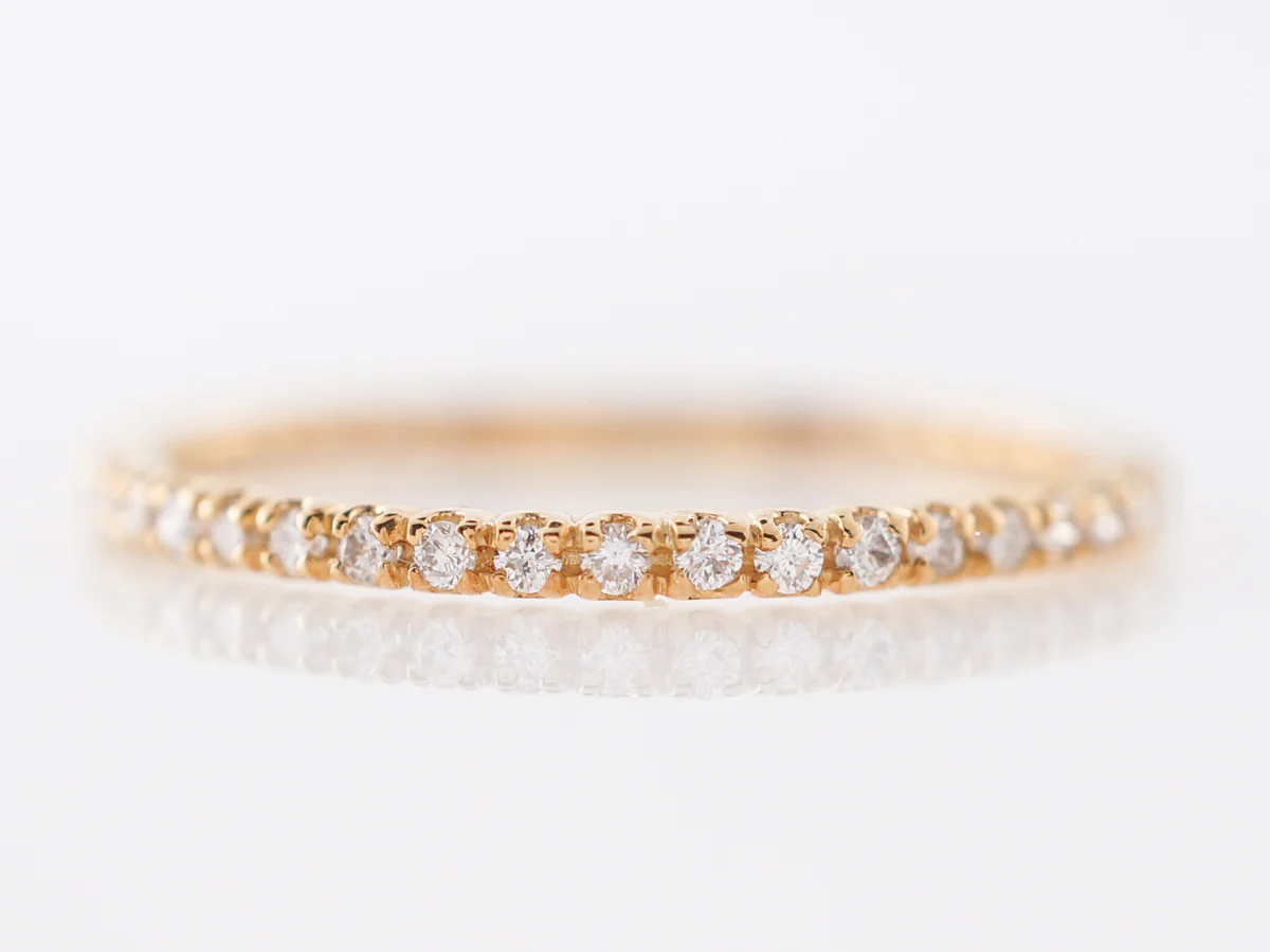 Thin Diamond Wedding Band in 14k Yellow Gold