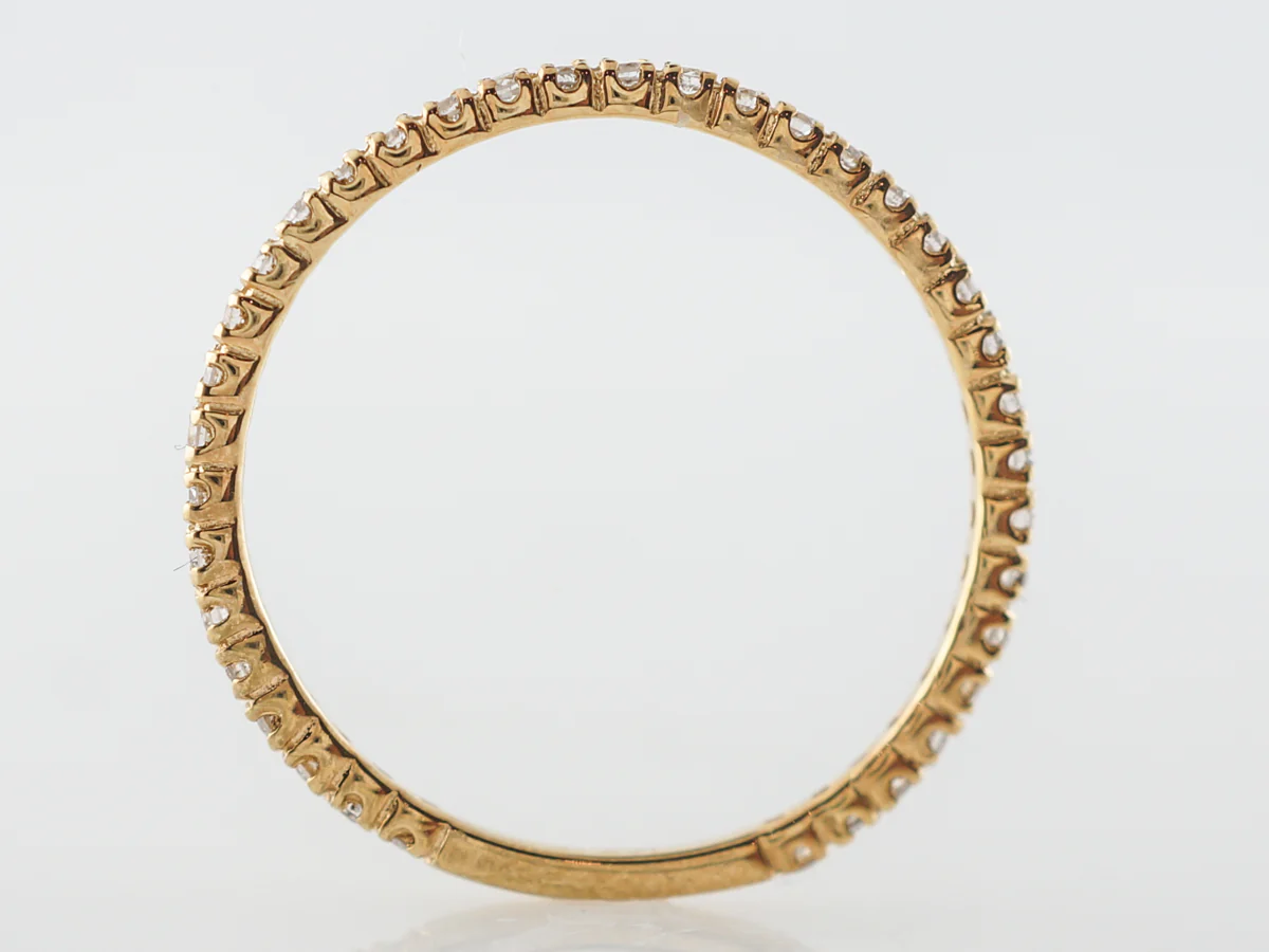 Thin Diamond Wedding Band in 14k Yellow Gold - Image 4
